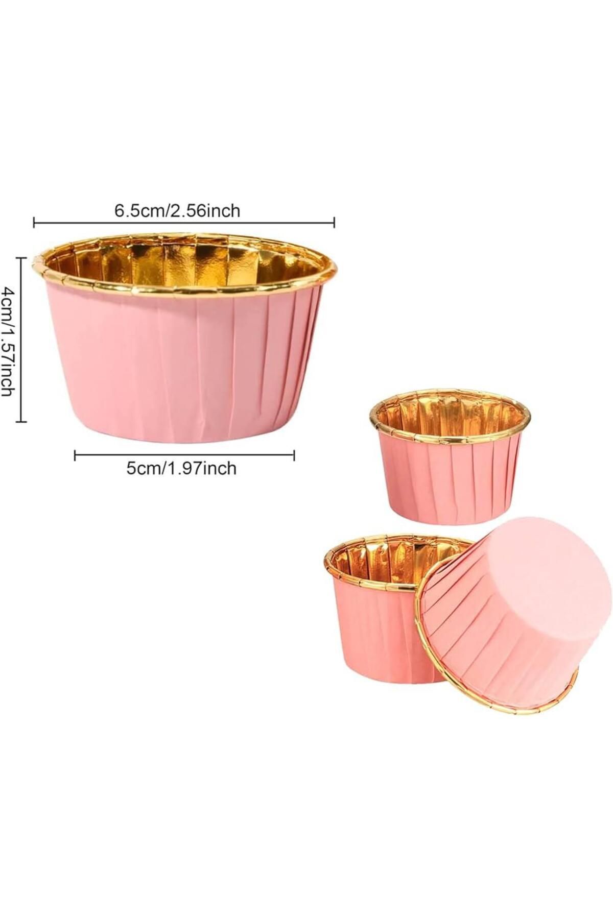 Dolphin-Muffin Paper Cardboard Gold Red Cupcake Cake Mold Capsule Container - 1 Pack of 25 Pieces 5