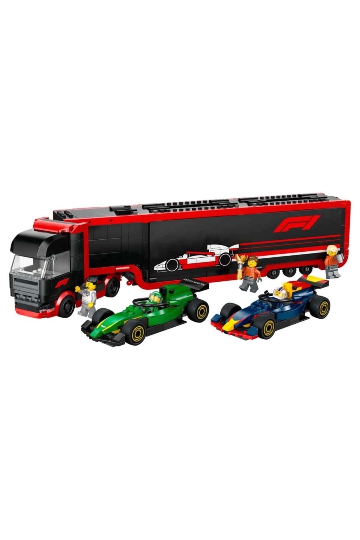 TWOX Çocuk LEGO City RB20 ve AMR24 F1 Arabalı F1 Kamyonu 60445