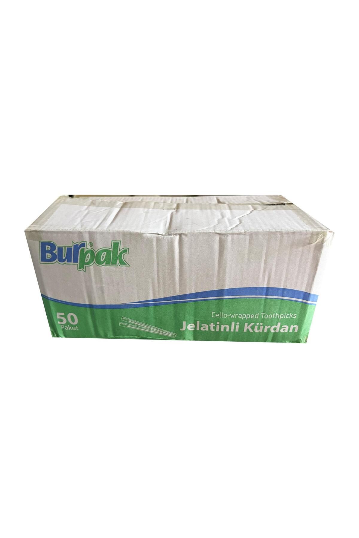 Burpak Jelatinli / Poşetli Ahşap Kürdan - 400 Adetlik 50 Paket