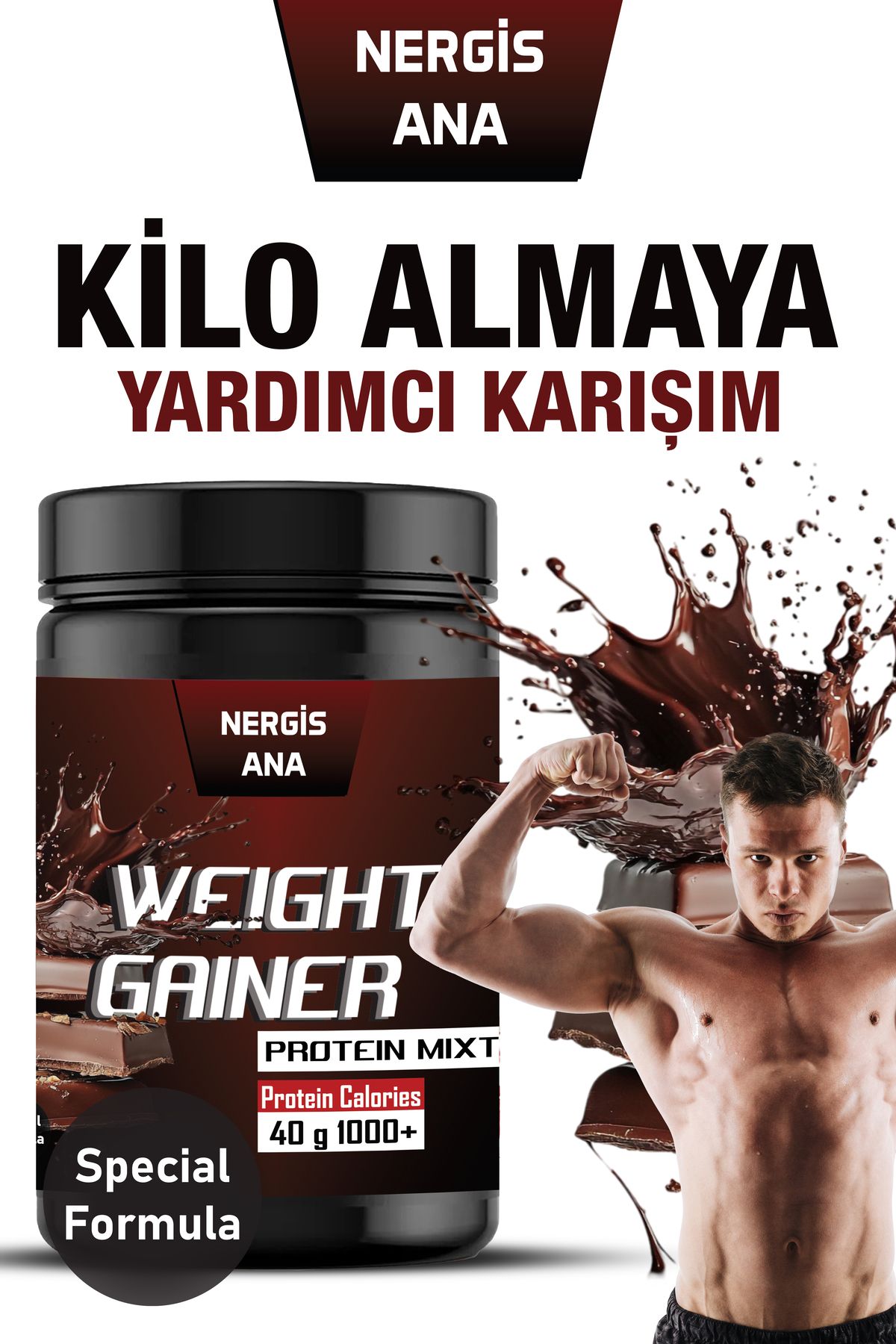 NERGİS ANA Kilo-aldırıcı-iştah Açıcı Protein Tozu Muz Ve Kakao Aromal Kilo Aldıran Toz (1'Lİ SET)