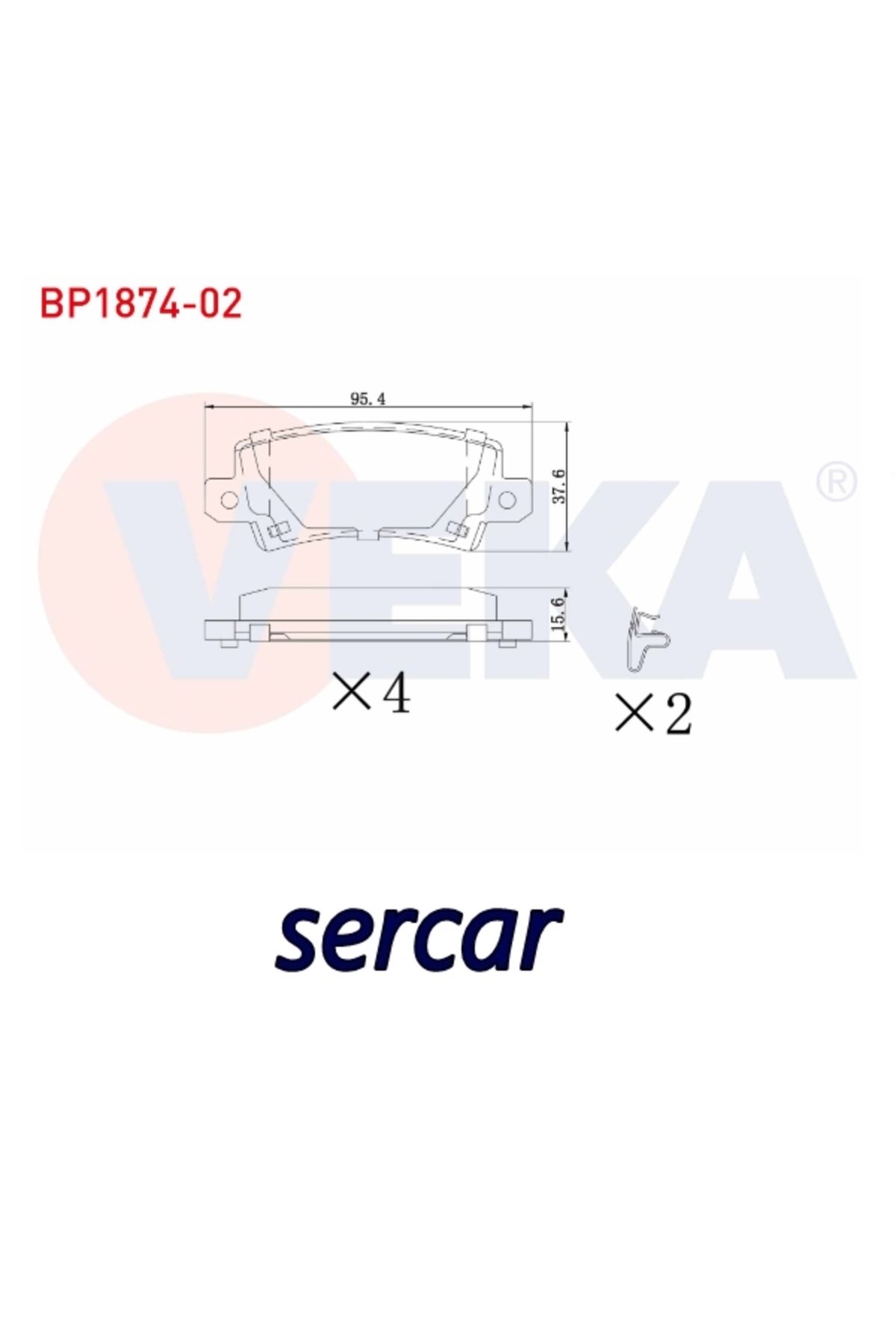 Veka FREN BALATA ARKA TOYOTA COROLLA 1.4 - 1.6 VVT-I - 1.4 D-4D 2002-2007