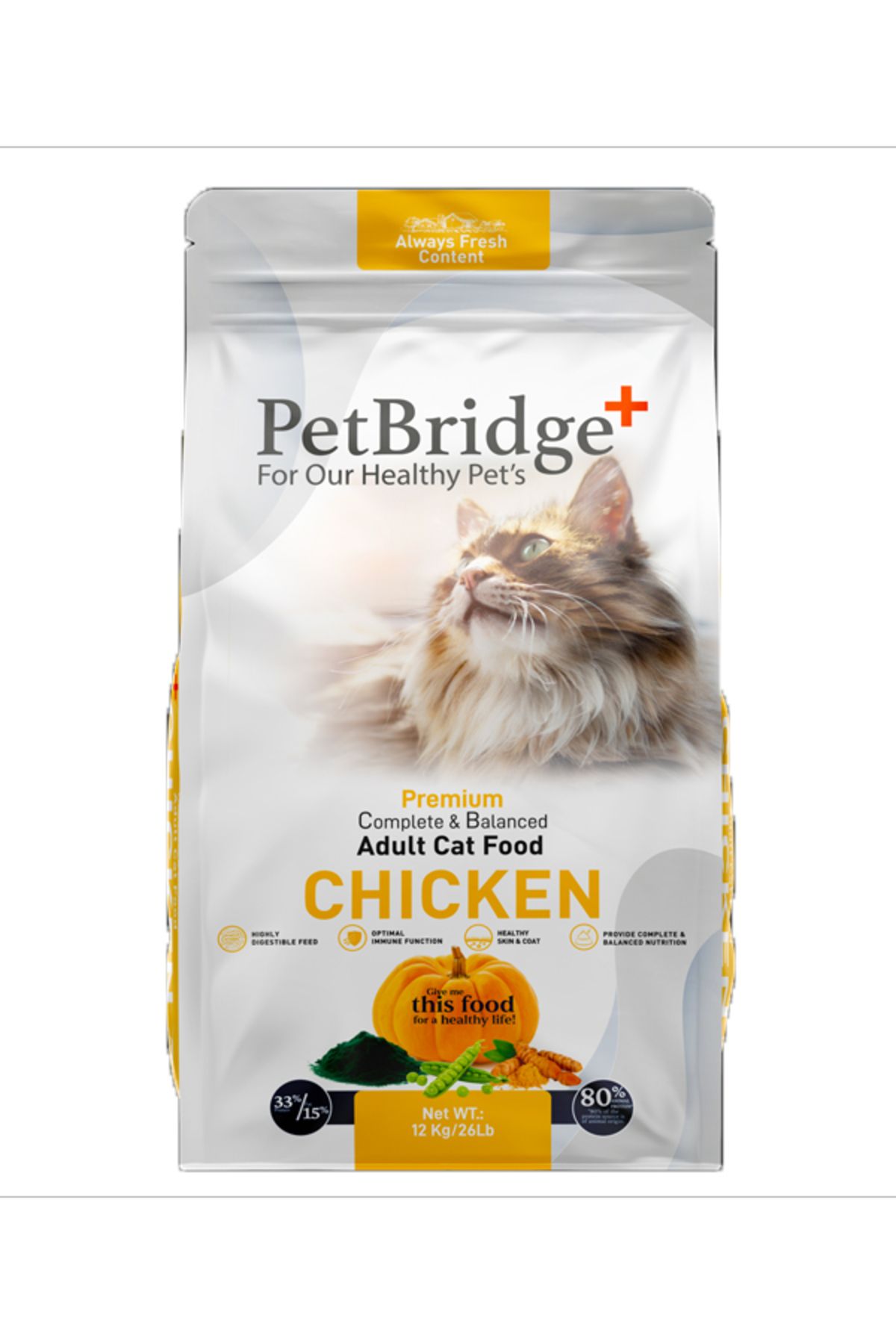 PetBridge Supplementary Food Petbridge Tavuk Etli Yetişkin Kedi Maması 12 Kg