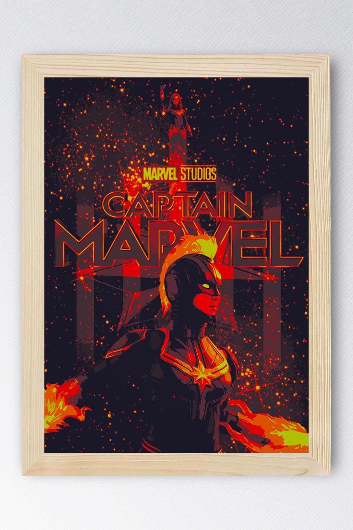 Saturn Captain Marvel Çerçeveli Tablo - Kaptan Marvel Poster Tablo