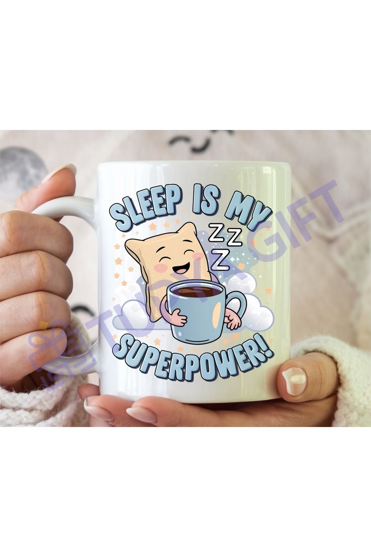 Tupya Gift Uyku ve Kahve Tutkunlarına Özel Kupa – "Sleep is My Superpower" Tasarımı