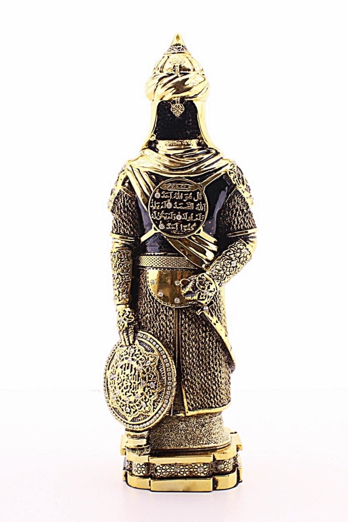 Lexi Bella Polyester Üzerine Metal Kaplama Biblo Zırhlı Cevşen Ayetli Asker Gold Biblo 3 Boyutlu Küçük Boy 24Cm