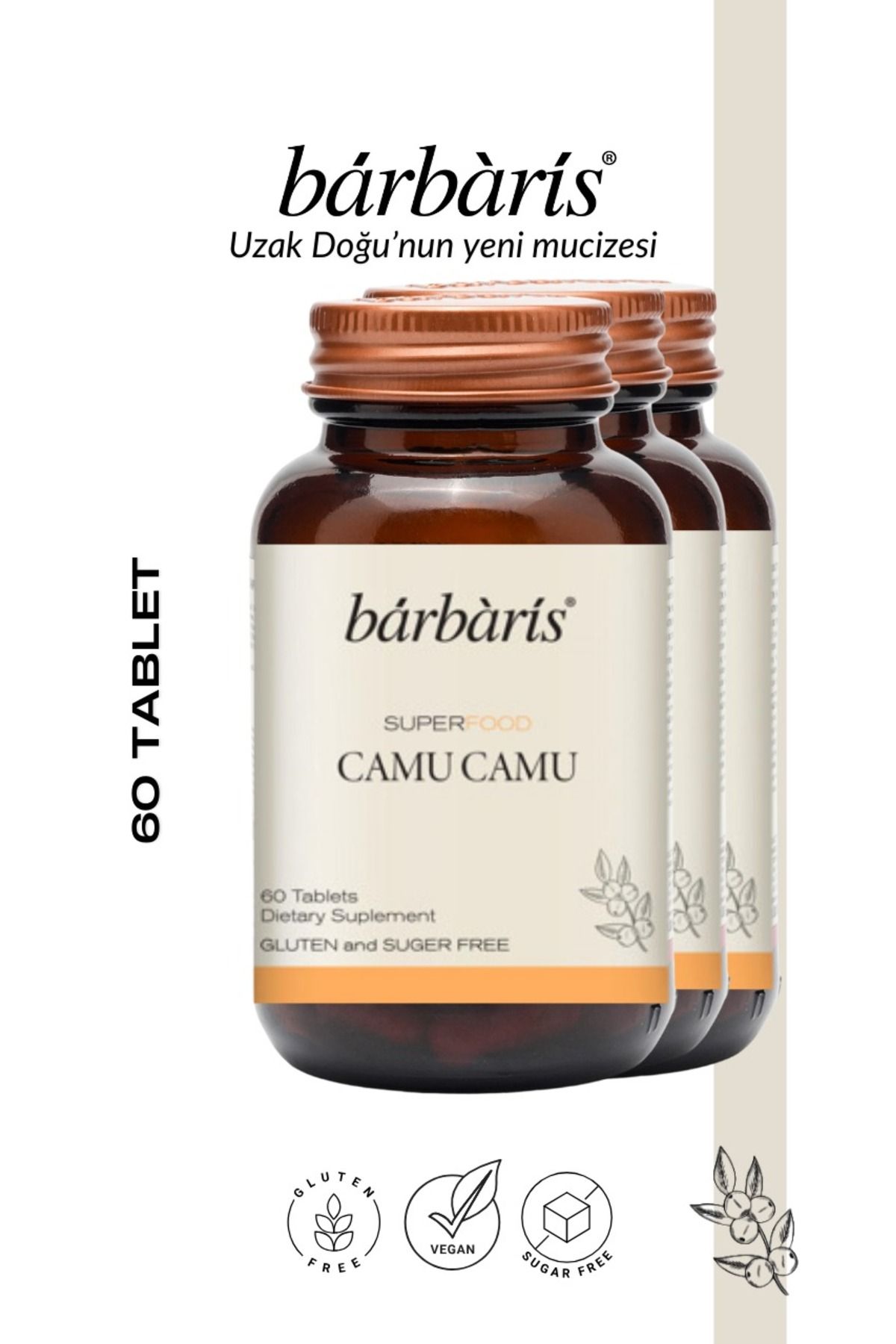 Barbaris BARBARİS CAMU CAMU 60 TABLETS*3 PAKET