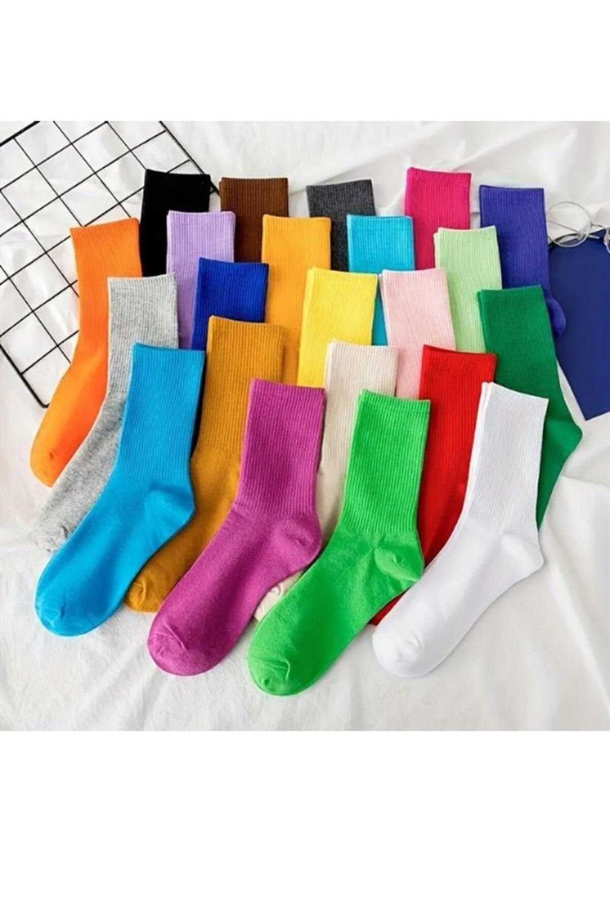 MY MENORA SOCKS 8 Çift Düz Kolej Çorap