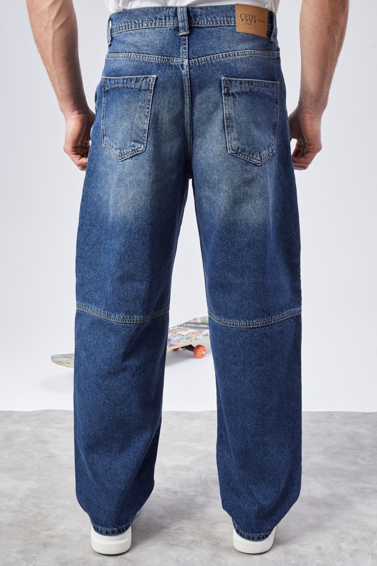 CEDY DENIM-High Quality Men's High Waist Skater Baggy Jeanpants C362 6