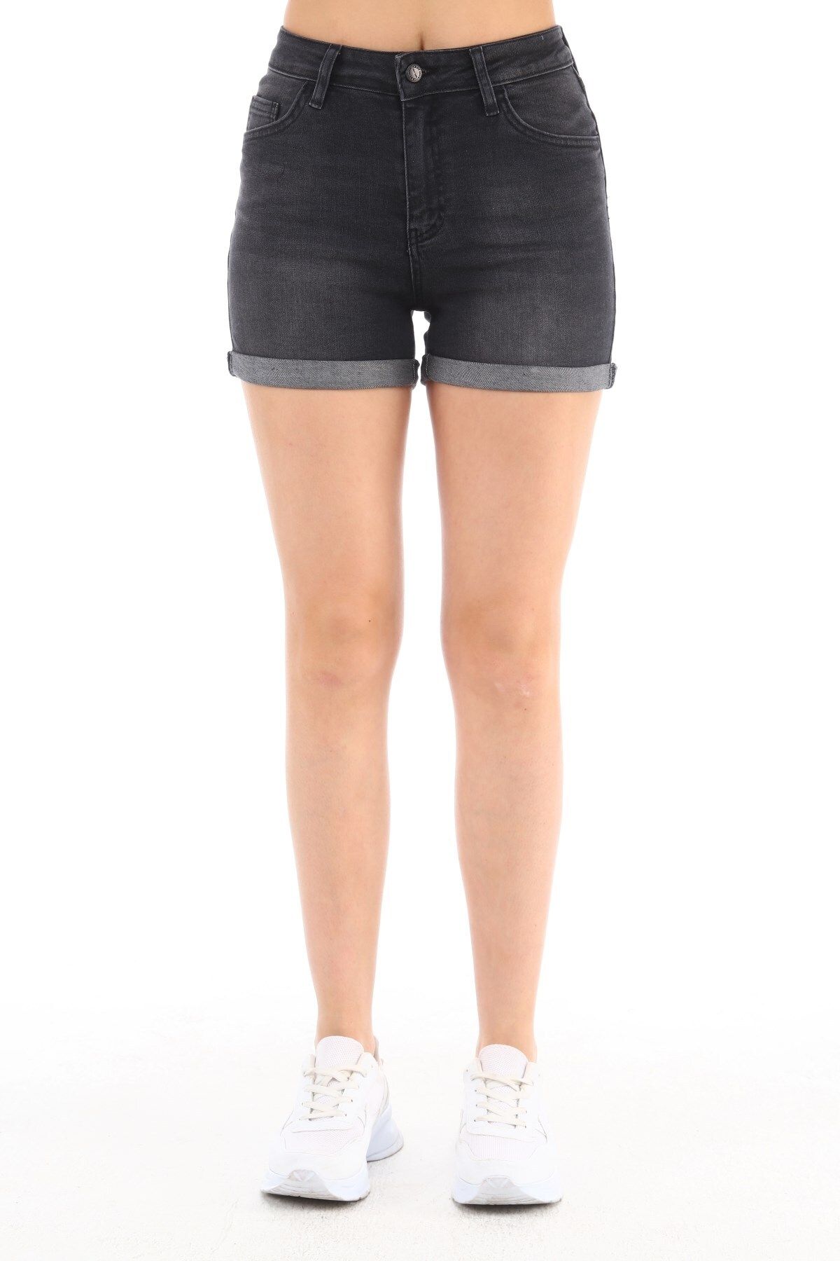CEDY DENIM-High Waist Women's Mini Jean Denim Shorts - Double Leg C604 3