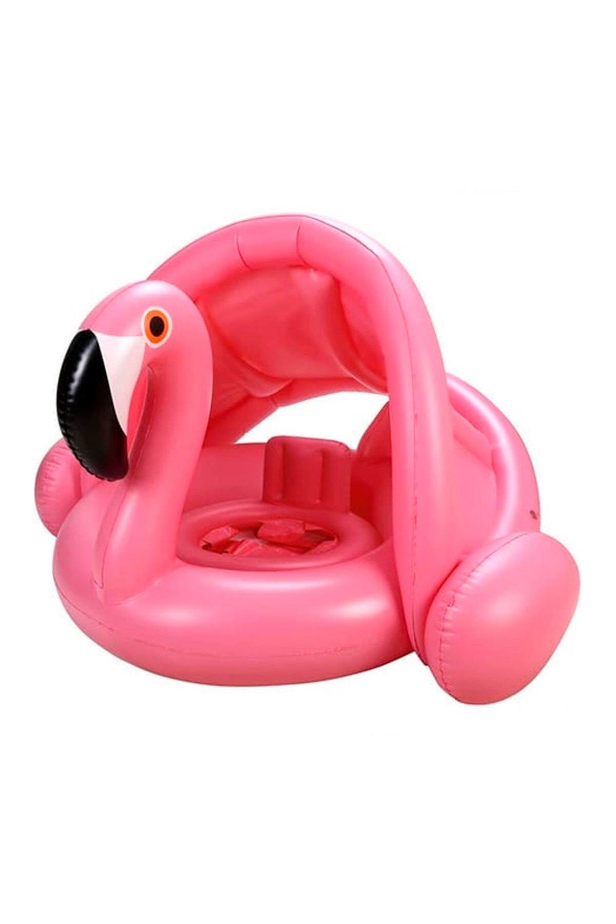 MİLKYADATOYS FLAMINGO BABY FLOAT  BEBEK YÜZME SİMİDİ GÜNEŞLİKLİ KAPANIR AÇILIR FLAMİNGO PEMBE