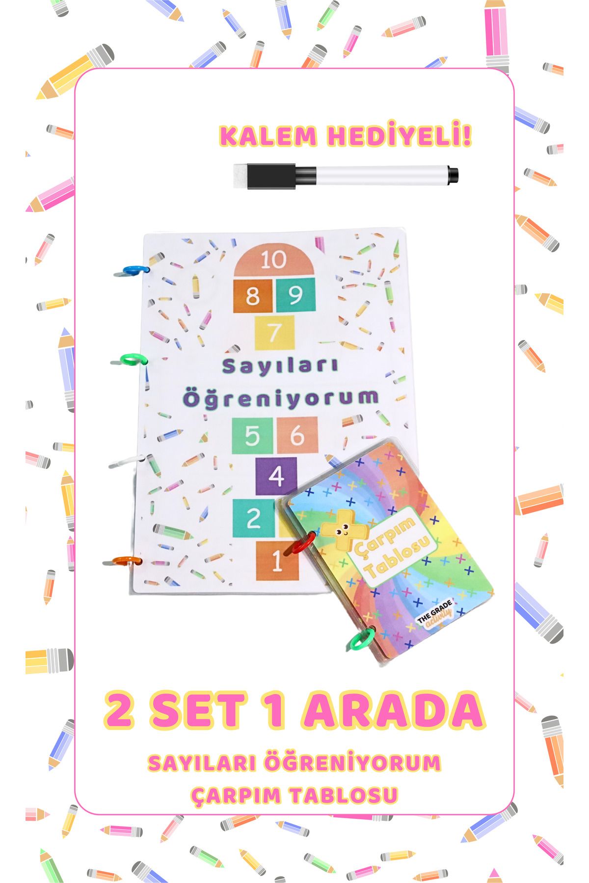 The Grade 2-6 Yaş Yaz-sil Sayıları Öğreniyorum ve Çarpım tablosu ikili set Eğlenceli Ve Eğitici Set.