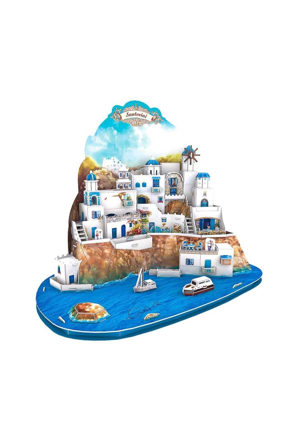 gcaksesuar Nessiworld CubicFun Santorini Island 3D Puzzle