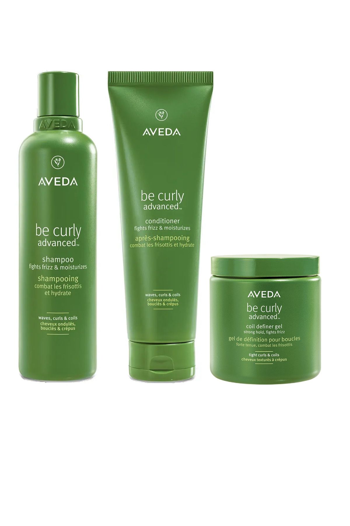 Aveda Be Curly Advanced Bukle Belirginleştirici Şampuan 250ml Saç Kremi 200ml Belirginleştirici Jel 200ml