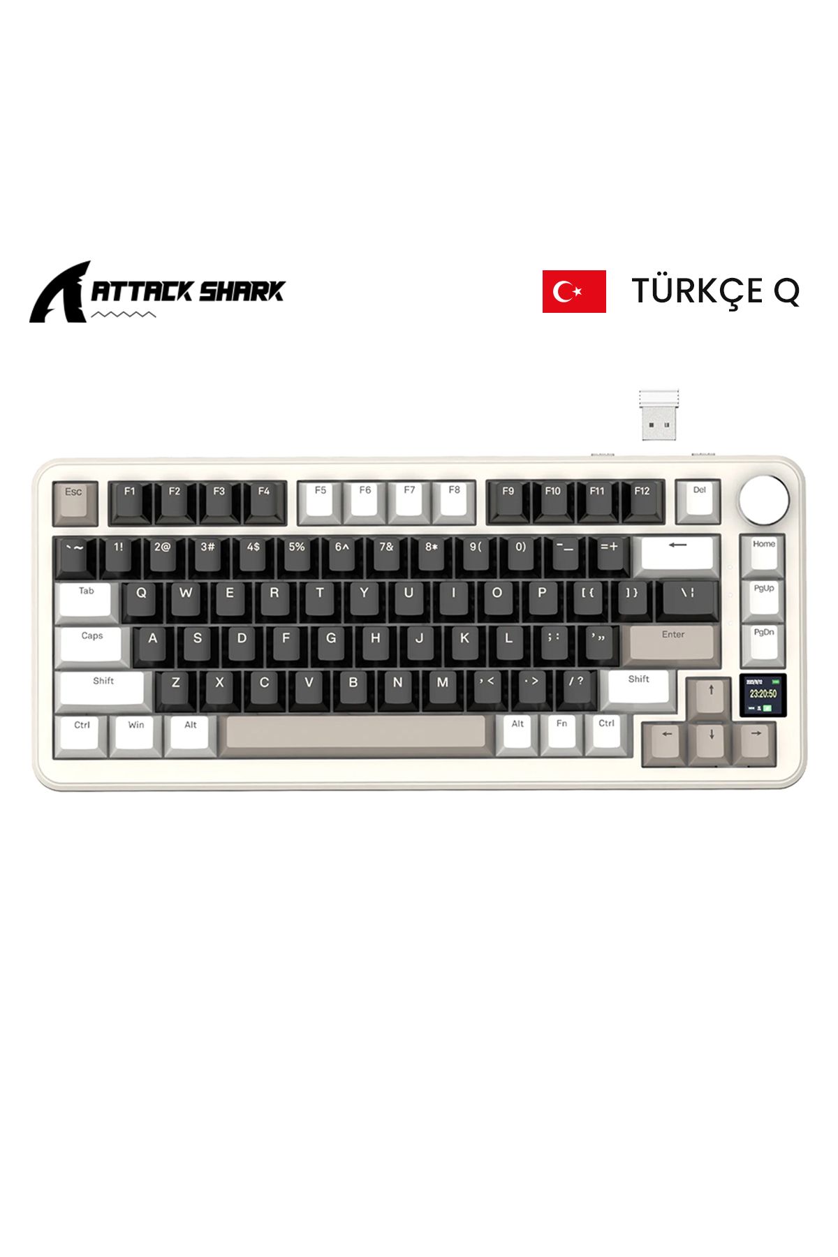 Meyer Gaming Attack Shark X85 PRO 2.4G Wireles/Bluetooth/USBC TriMode Gasket Kablosuz RGB Mekanik Klavye TÜRKÇE Q