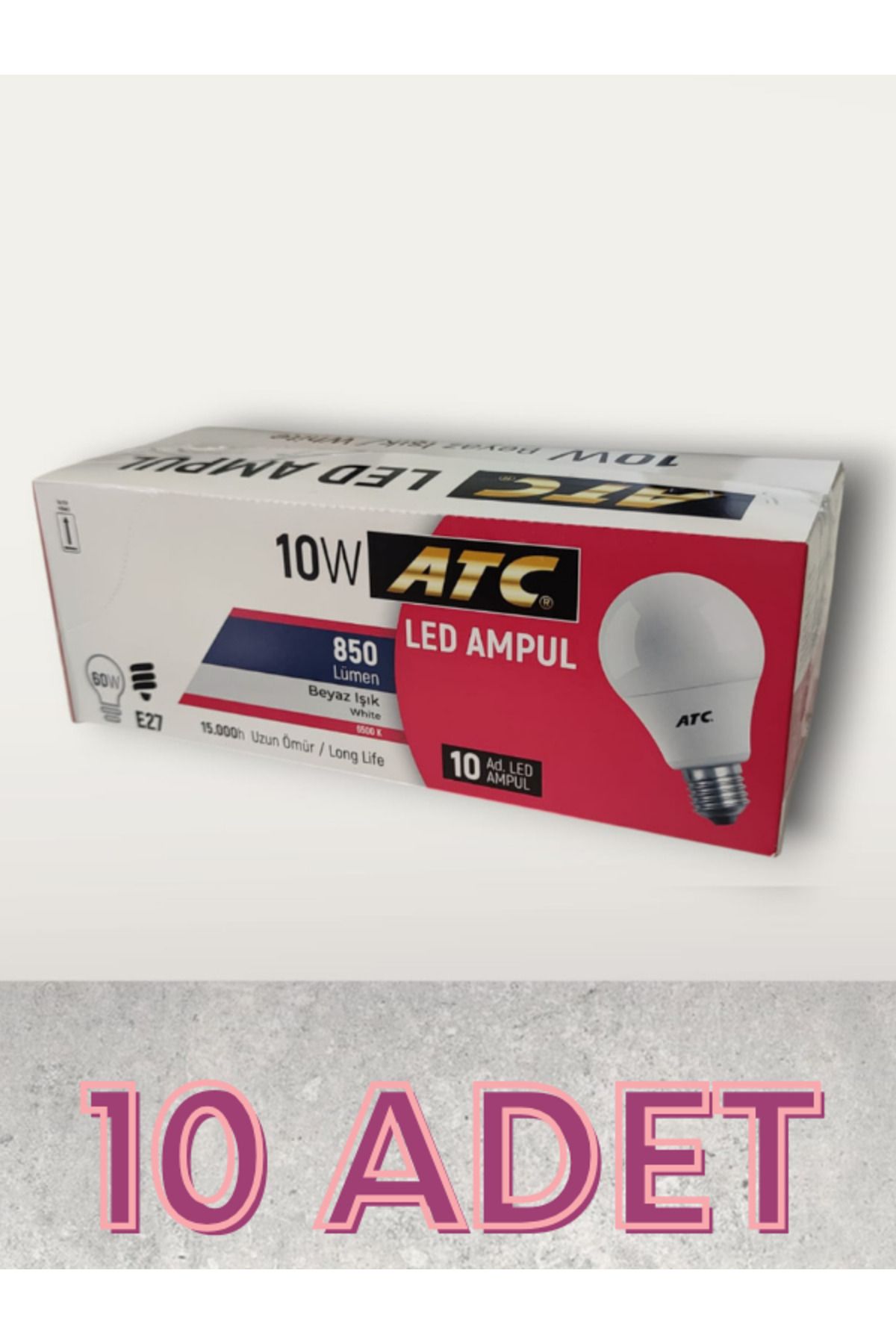 ATC 10w Beyaz Led Ampul 10 Lu Yüksek Akım Korumalı