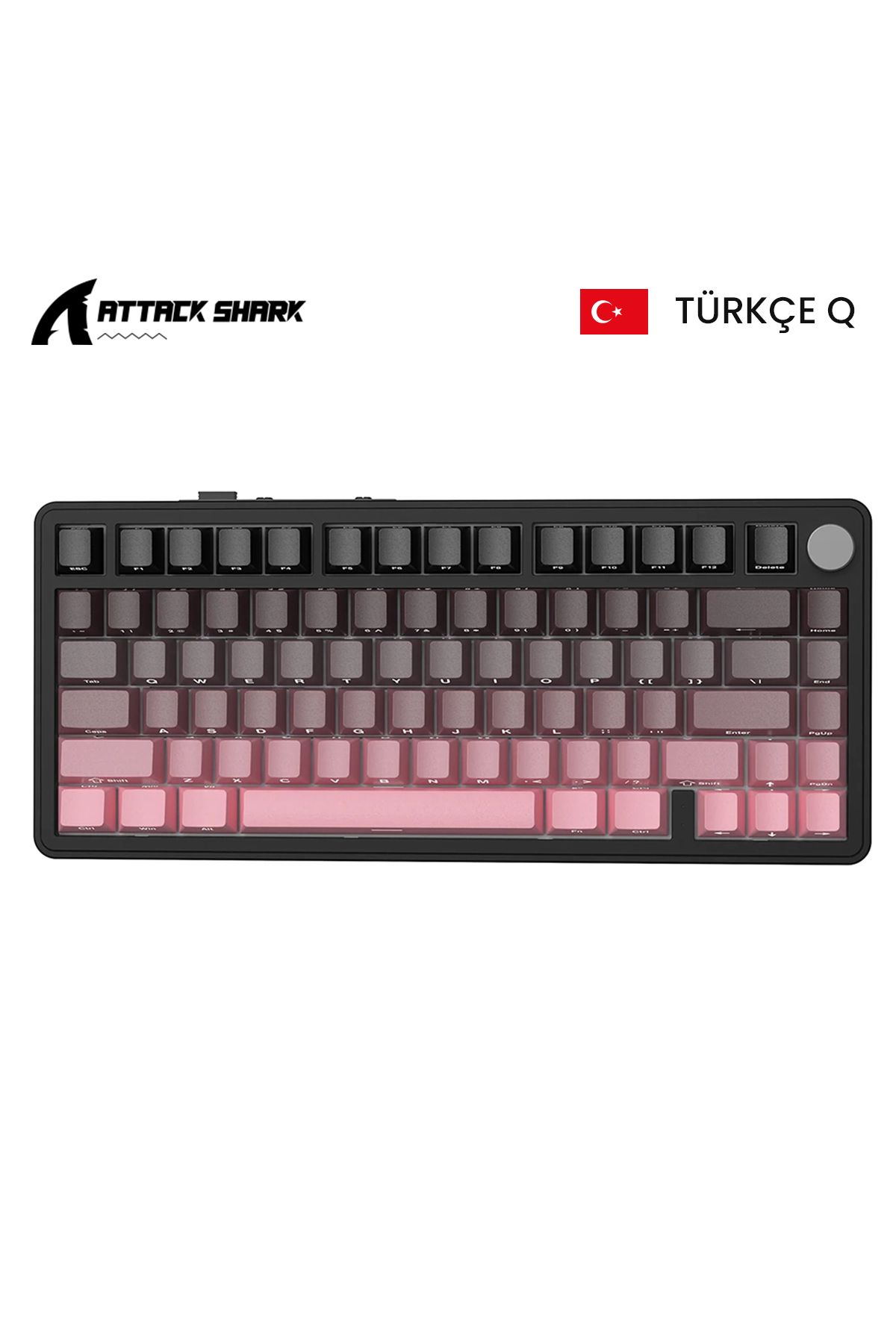 Meyer Gaming Attack Shark X85 2.4G Wireles/Bluetooth/USBC TriMode Gasket Kablosuz RGB Mekanik Klavye TÜRKÇE Q