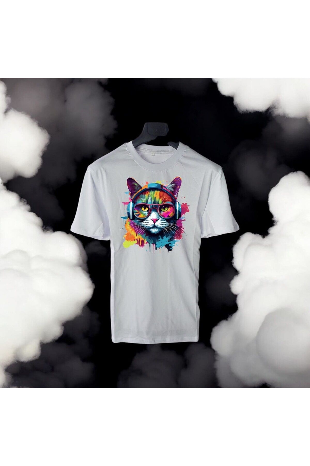 Panda Baskı Tekstil Clubber Cat T-Shirt