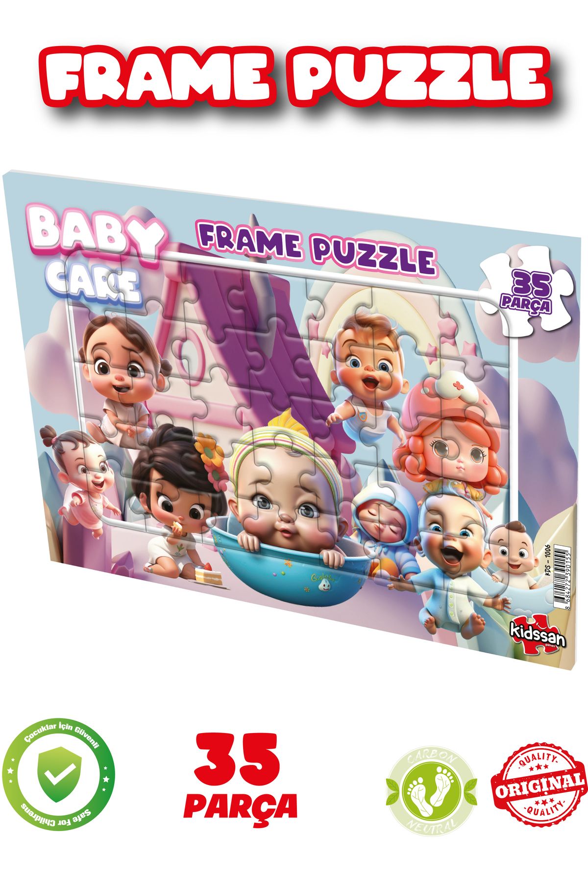 kidssan games FRAME PUZZLE 35 PARÇA ÇOCUK OYUNCAĞI BEBEKLER PUZZLE EĞİTİCİ MONTESORİ