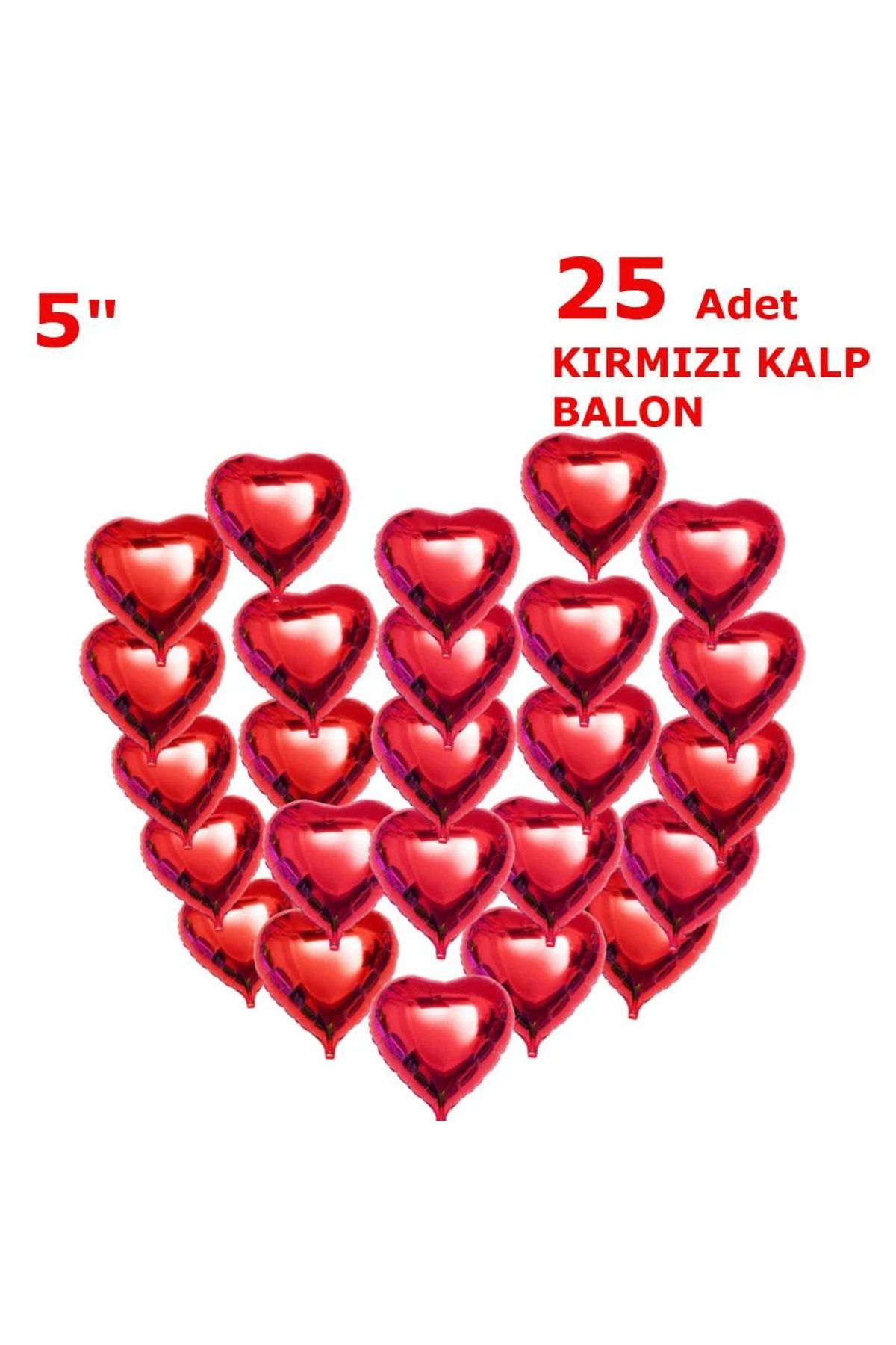 Zanzibar Mini Kalp Folyo balon kırmızı 25 adet