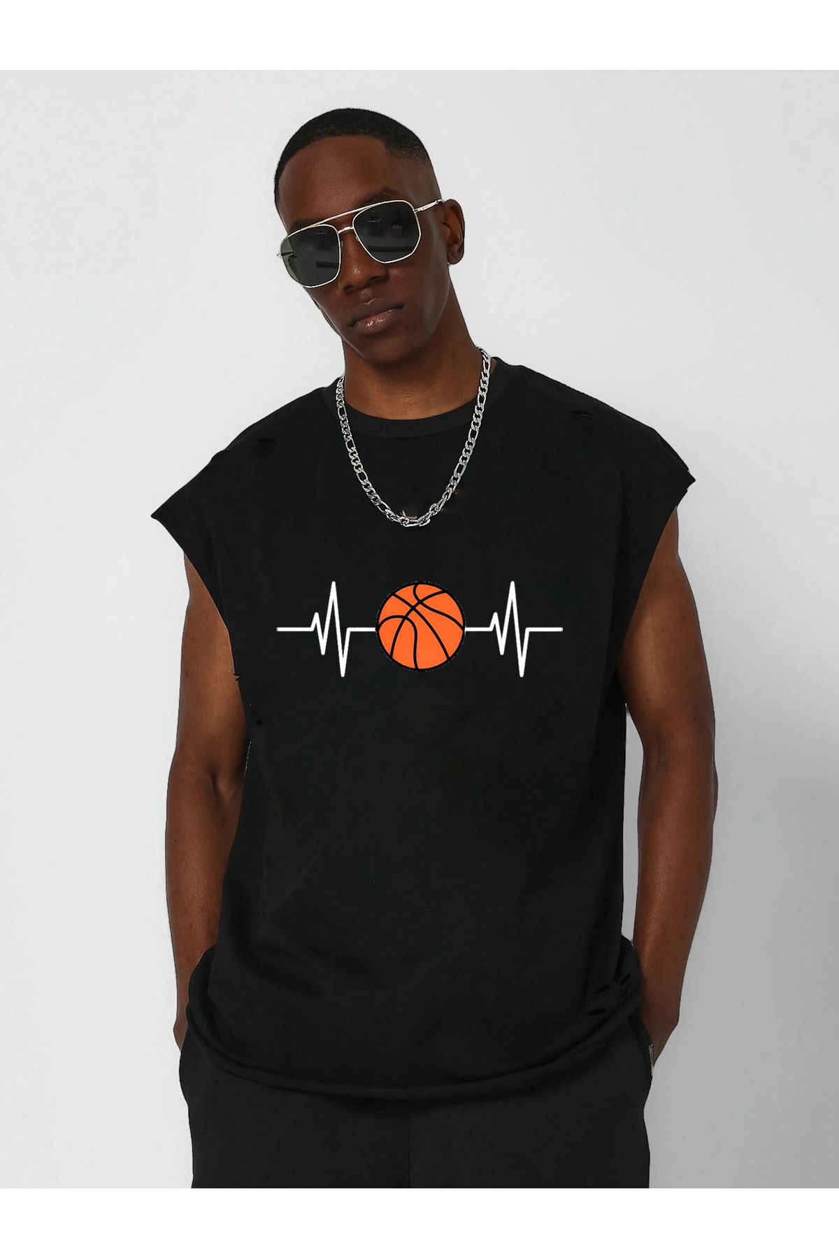 Cosmo Style basketbol baskılı GYM sporcu oversize t shirt