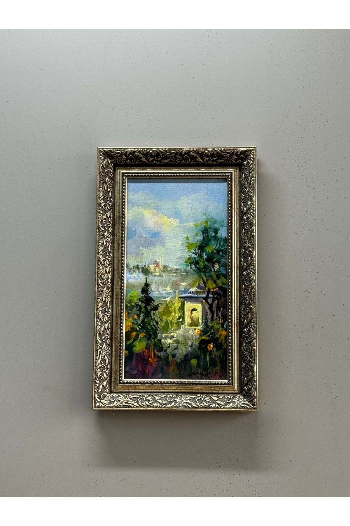 Asmin Sanat Evi İSTANBUL MANZARASI ORİJİNAL YAĞLI BOYA 30  X 50