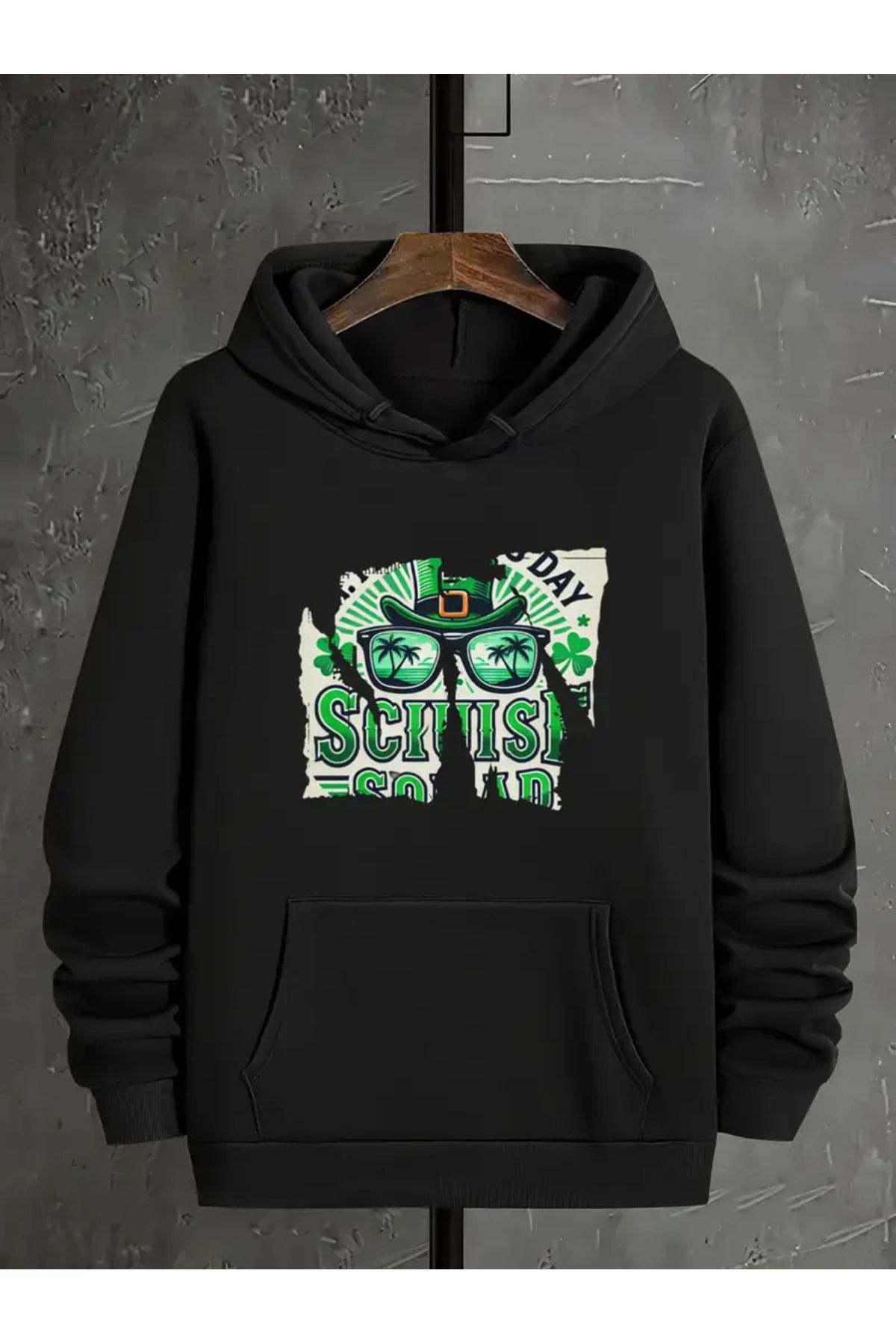 Aqweem Sevgililer Günü Karikatür Baskılı Kapüşonlu Sweatshirt - AQWEEM, XS-7XL Beden Seçenekleri