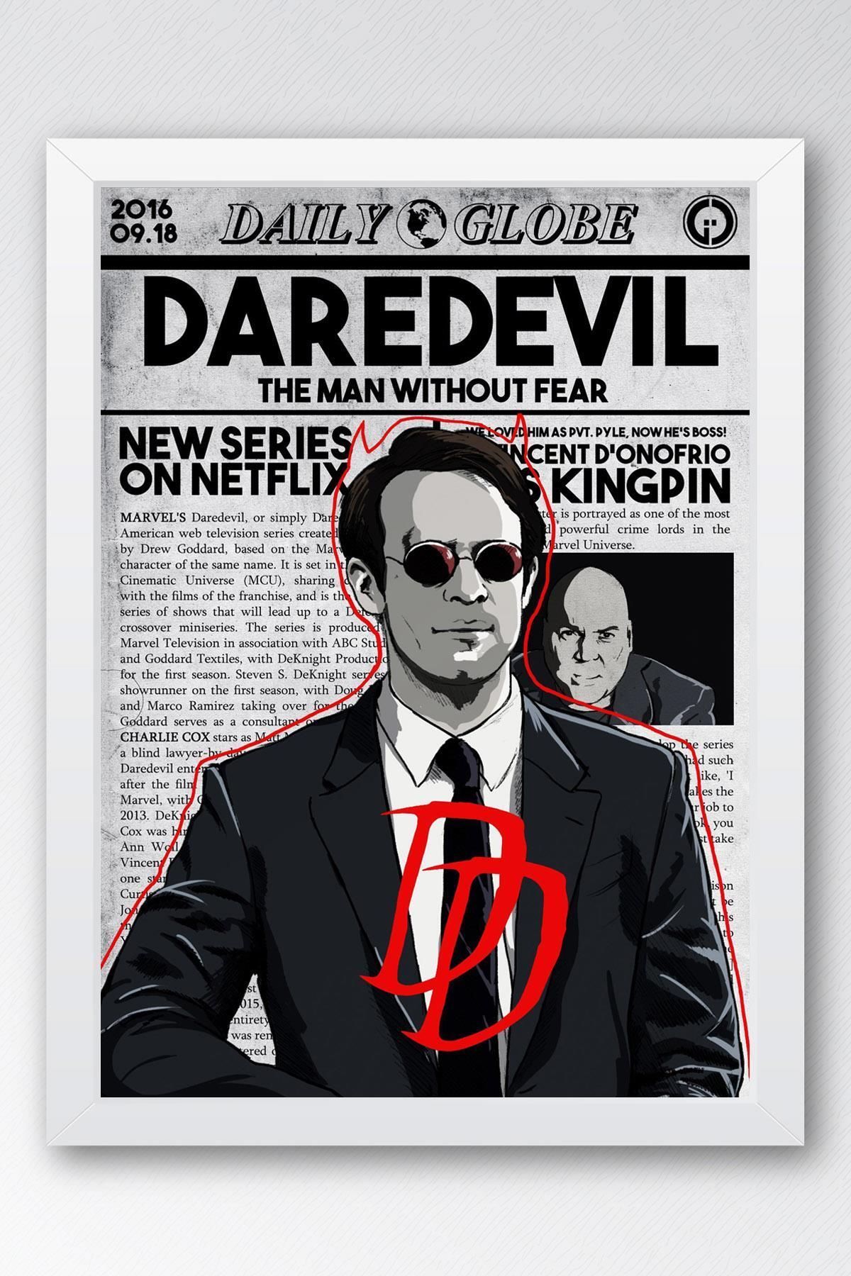 Saturn Daredevil Çerçeveli Tablo - Marvel Dizi Poster Tablo