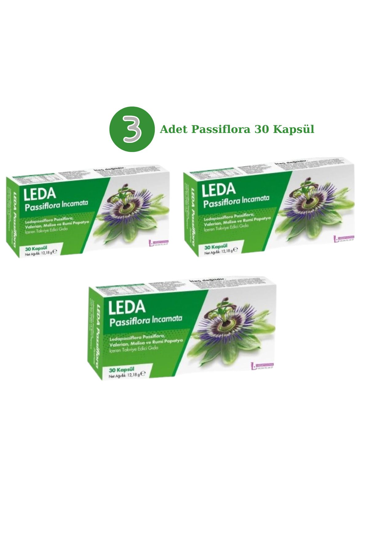 LedaPharma Leda passiflora 30 Kapsül 3 Adet