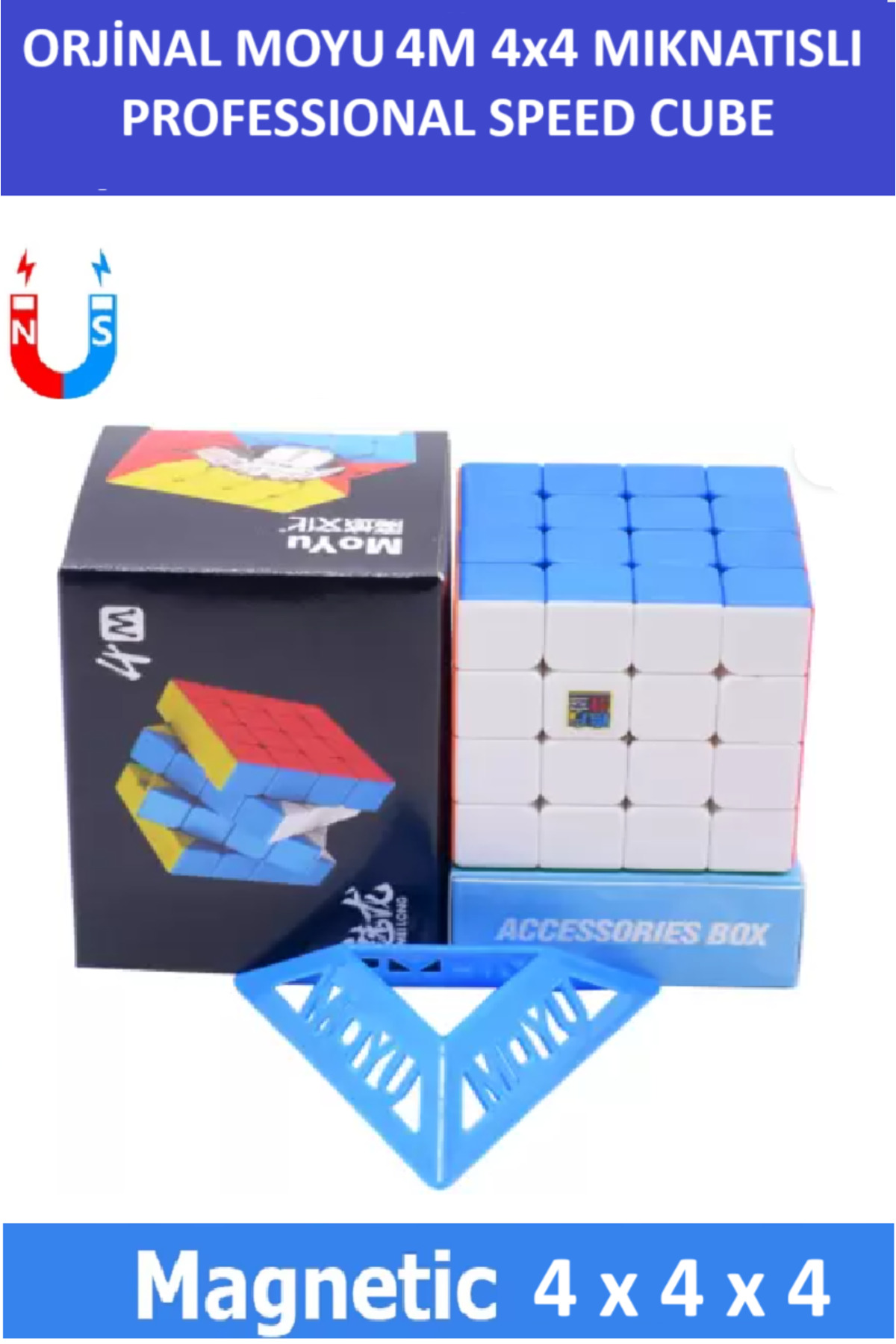 ZETCONCEPT MOYU 4M 4x4 MIKNATISLI Stickersız Manyetik Zeka Küpü ...