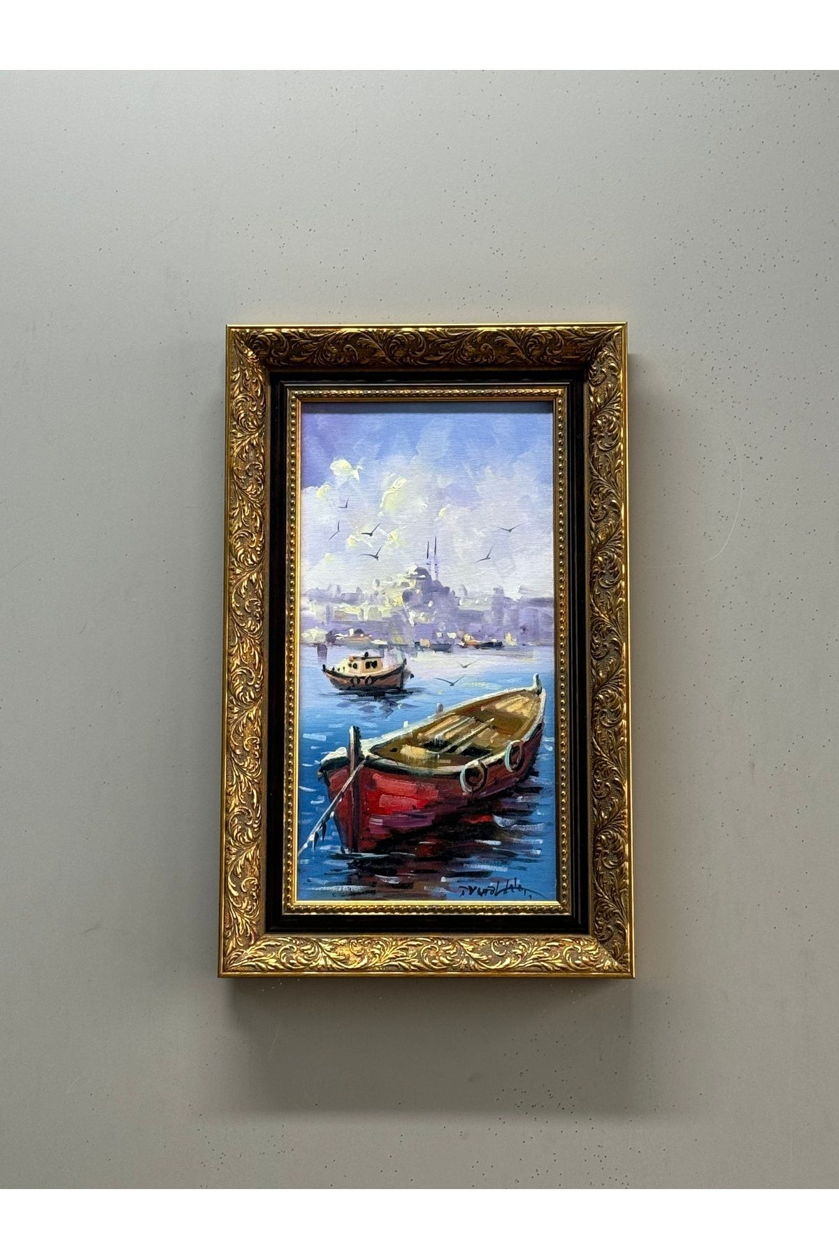 Asmin Sanat Evi İSTANBUL MANZARASI ORİJİNAL YAĞLI BOYA 30  X 50