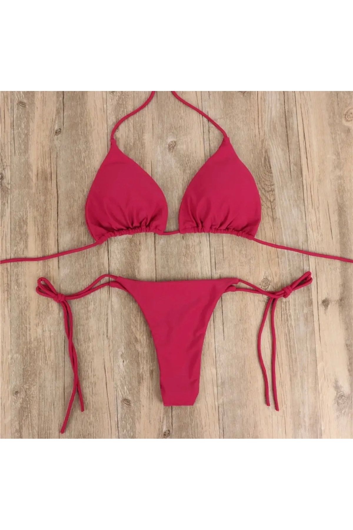 AMOR FACE ÖZEL TASARIM ÜÇGEN  BRAZİLİAN BEACH WEAR LEKE TUTMAYAN SCUBA SEXY KADIN BİKİNİ TAKIMI