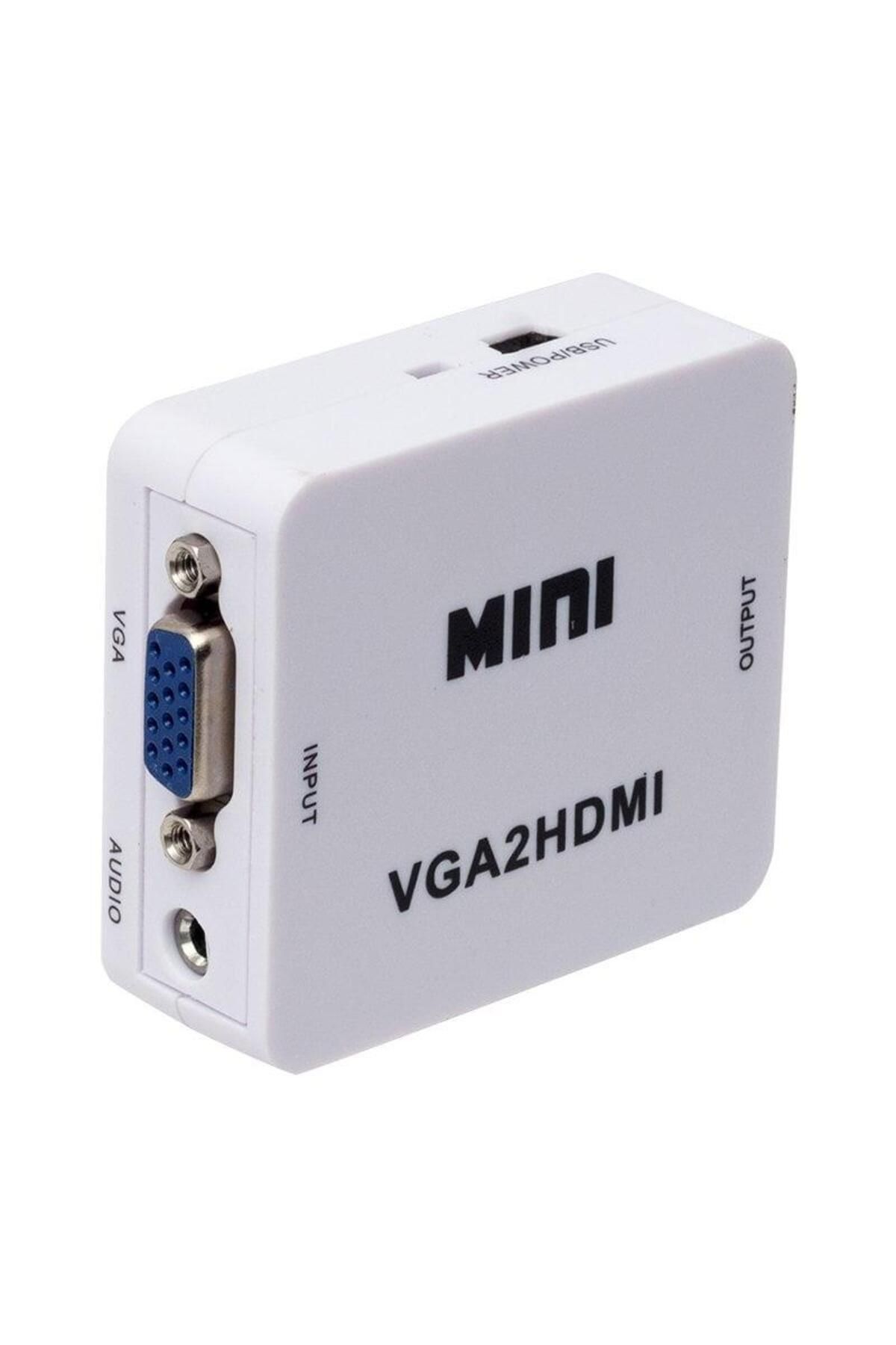 Temiz Pazar Vga To Hdmi Ses Çikişli Mini Model Dönüştürücü