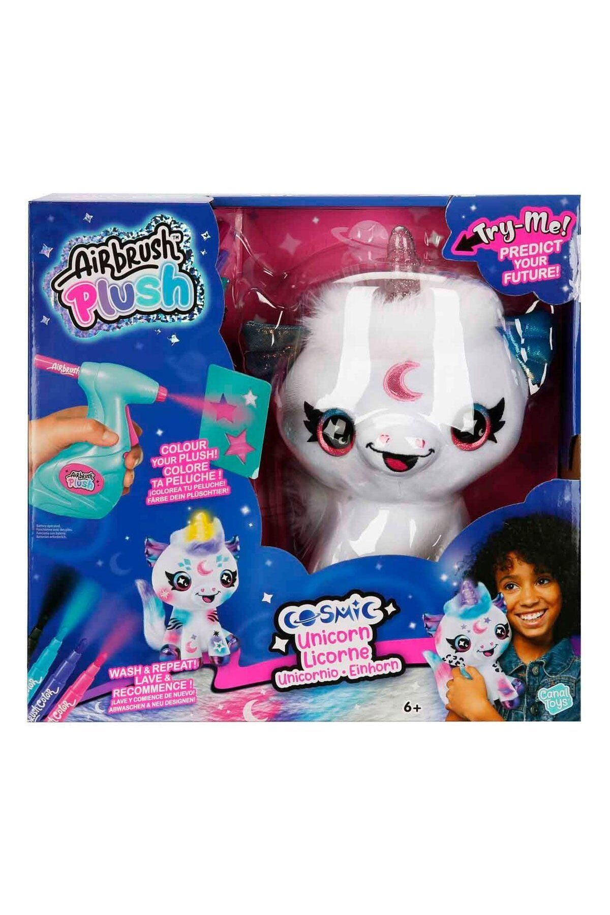 Sunman 45529 Işıklı Airbrush Peluş Cosmic Unicorn Hobi Seti -FABBATOYS