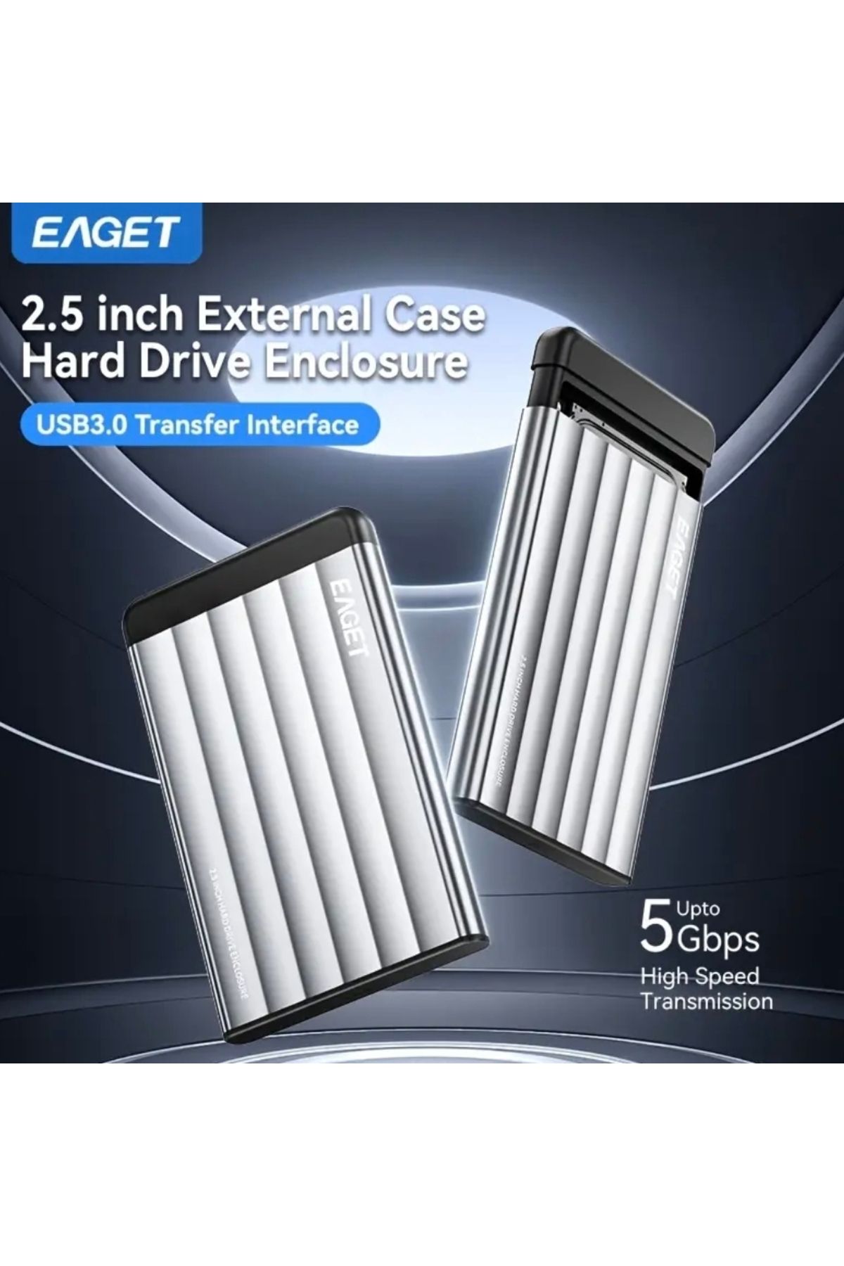 Eaget E55 Harici Sabit Disk Kutusu 2.5''USB 3.0'den SATA III' 7mm/9.5mm 2.5" SSD HDD -PS4-Xbox-PC-TV