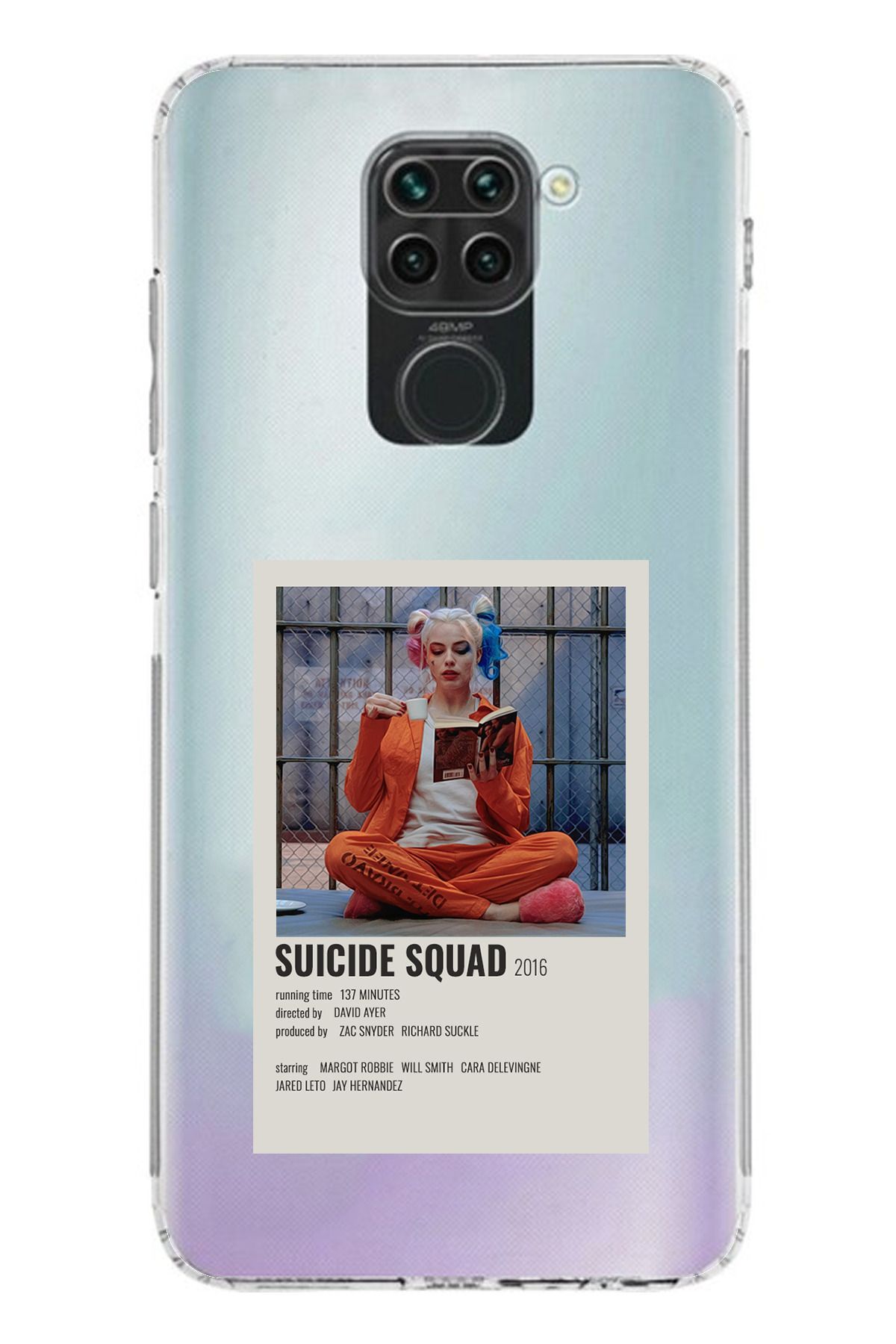 TechTree Redmi Note 9 Uyumlu Suicide Squad Tasarımlı Şeffaf Silikon Kılıf