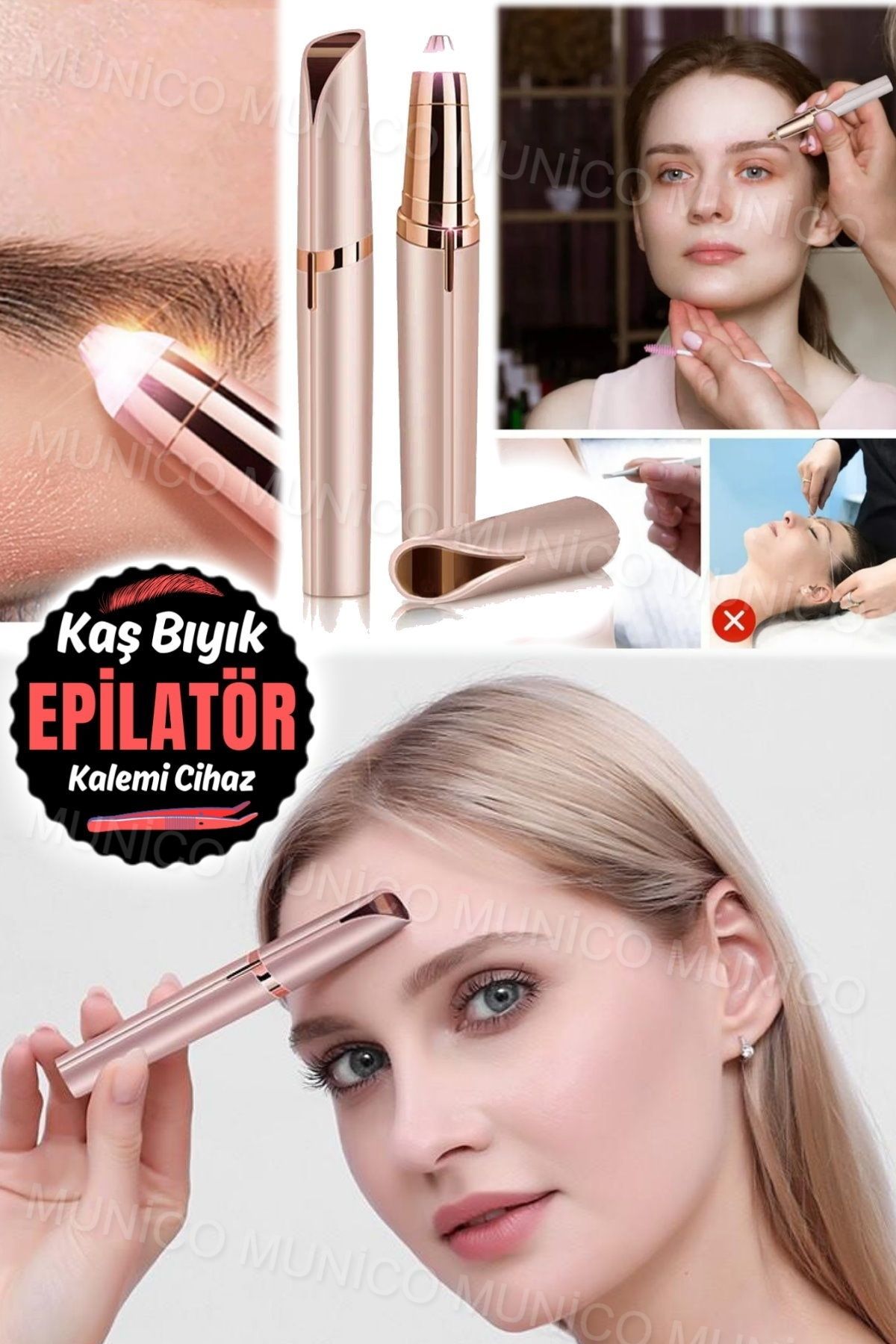 Janva Ruj Kalem Görünümlü Şarj Unisex Kaş Bıyık Alma Düzeltme Make Up Kalemi Elektronik Korumalı Jilet