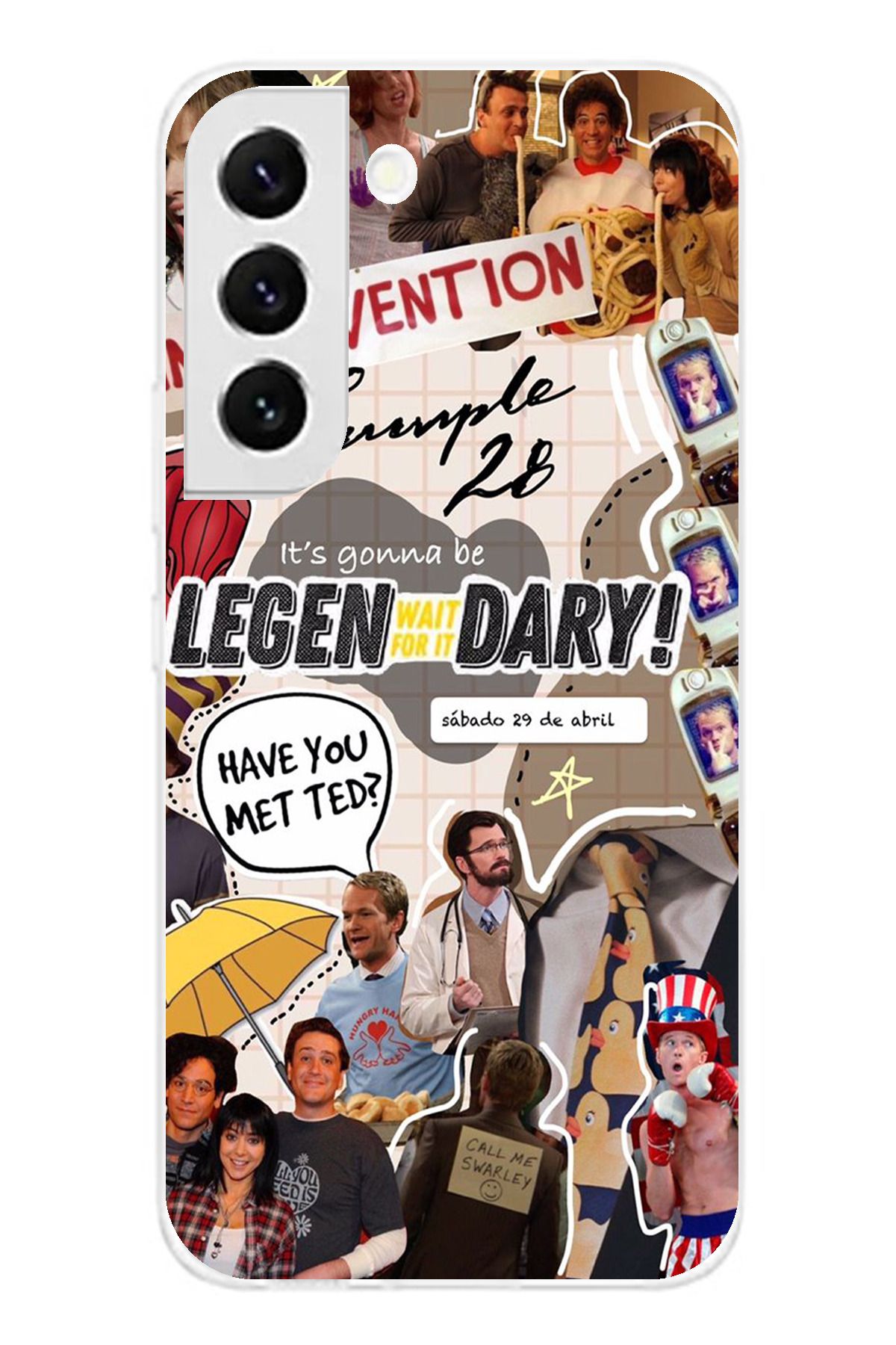 TechTree SAMSUNG S22 Uyumlu Retro Gazete How i met your mother Tasarımlı Şeffaf Silikon Kılıf