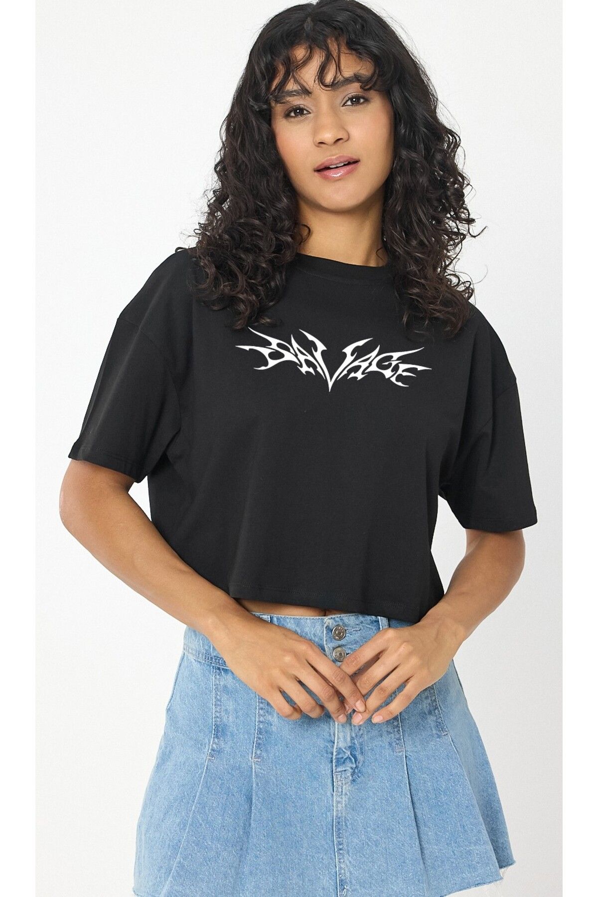 VEK Oversize Crop %100 Pamuk SAVAGE