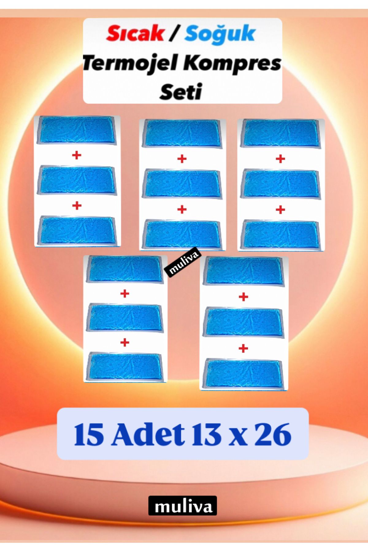 muliva # 15 Adet 13x26 Cm Cold Pack Sıcak Soğuk Termo Jel Kompres Buz Jel Termojel bp (NO:12)