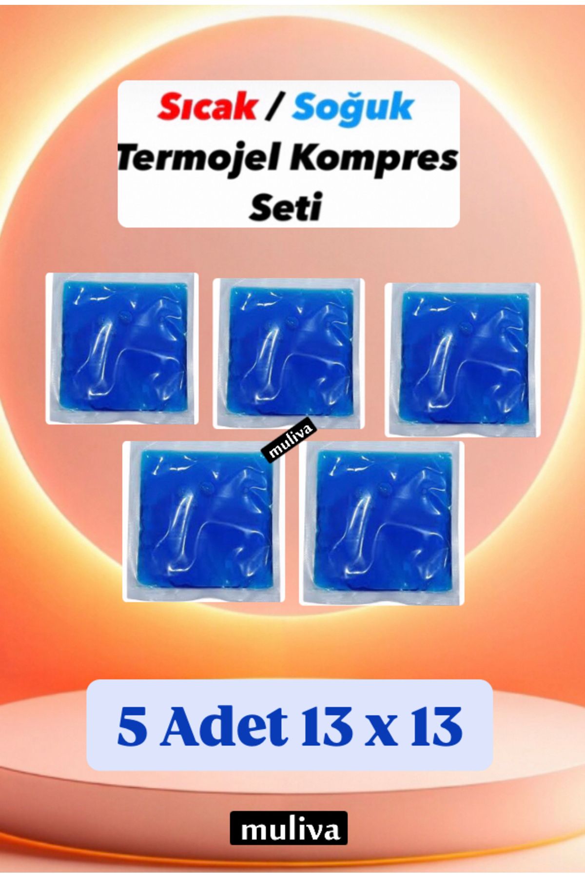 muliva # 5 Adet 13x13 Cm Cold Pack Sıcak Soğuk Termo Jel Kompres Buz Jel Termojel bp (NO:5)