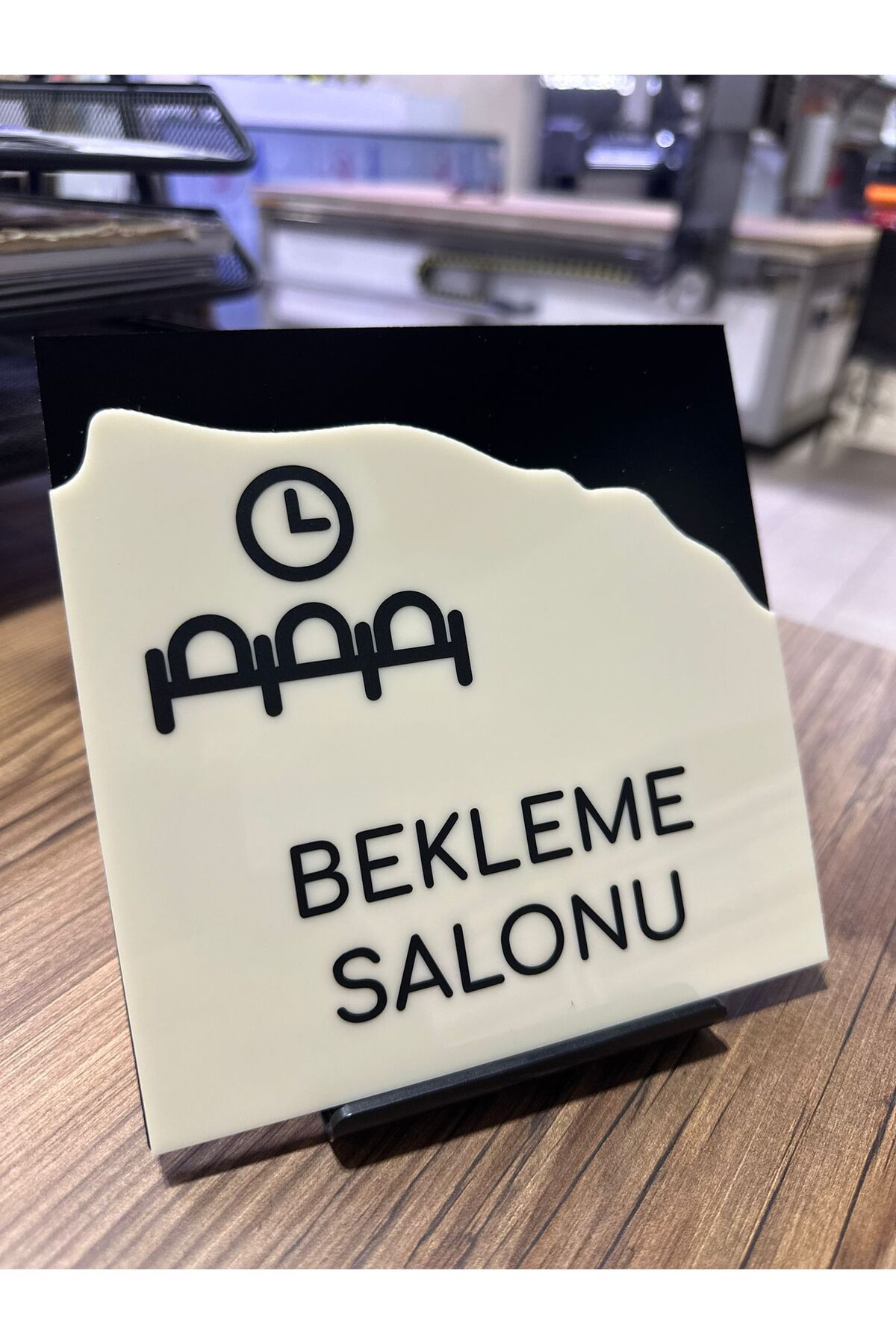 zafrakreklam BEKLEME SALONU Ofis Oda Kapı İsimliği Yönlendirme Tabelası 15x15cm