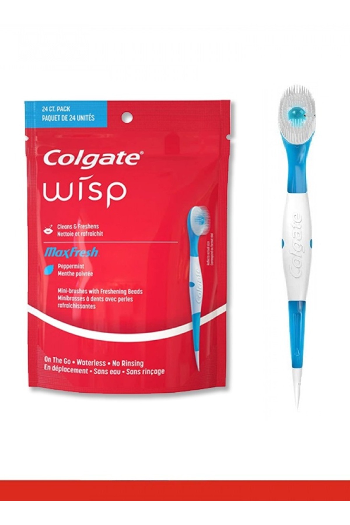 Colgate-Max Fresh Wisp Disposable Mini Toothbrush, Peppermint - 24 Count 1