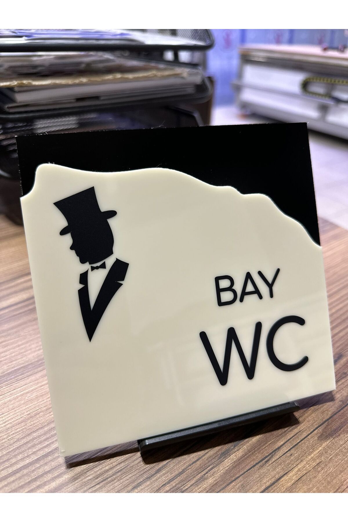 zafrakreklam BAY WC  Ofis Oda Kapı İsimliği Yönlendirme Tabelası 15x15cm