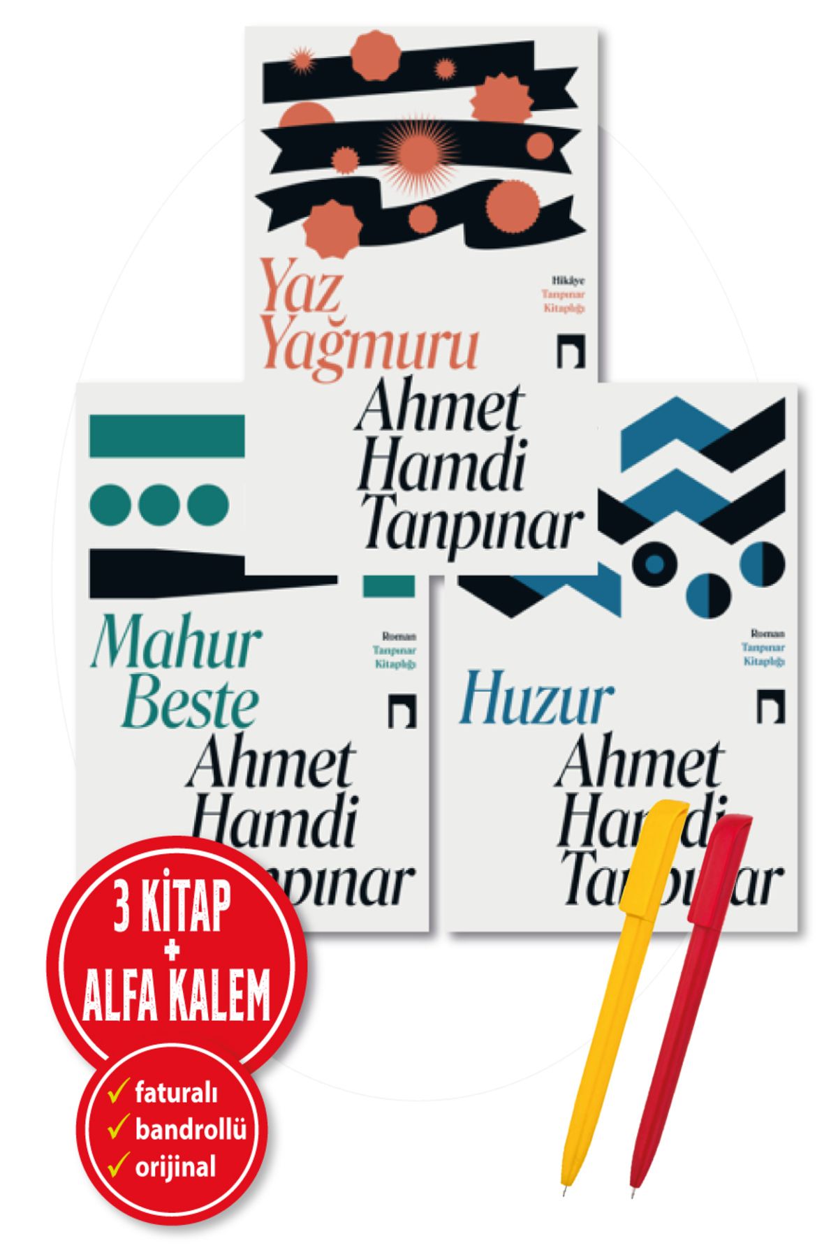 Dergah Yayınları Alfa Kalem+Ahmet Hamdi Tanpınar 3 Kitap Set(Yaz Yağmuru+Mahur Beste+Huzur)-YENİ