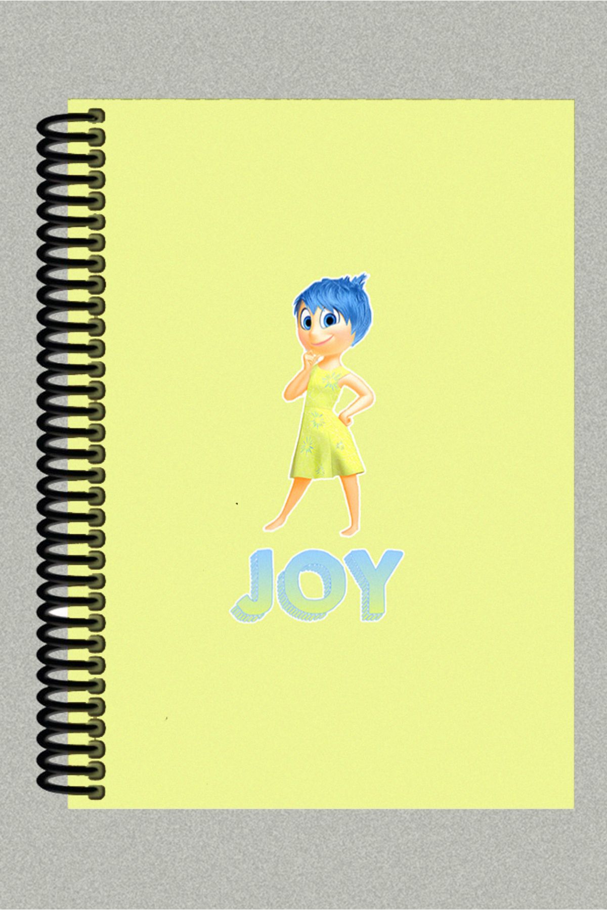 Namgo Ters Yüz ''Joy-Neşe'' Spiralli A5 Çizgisiz Tuale Kapaklı Hediyelik Defter (200 Sayfa)