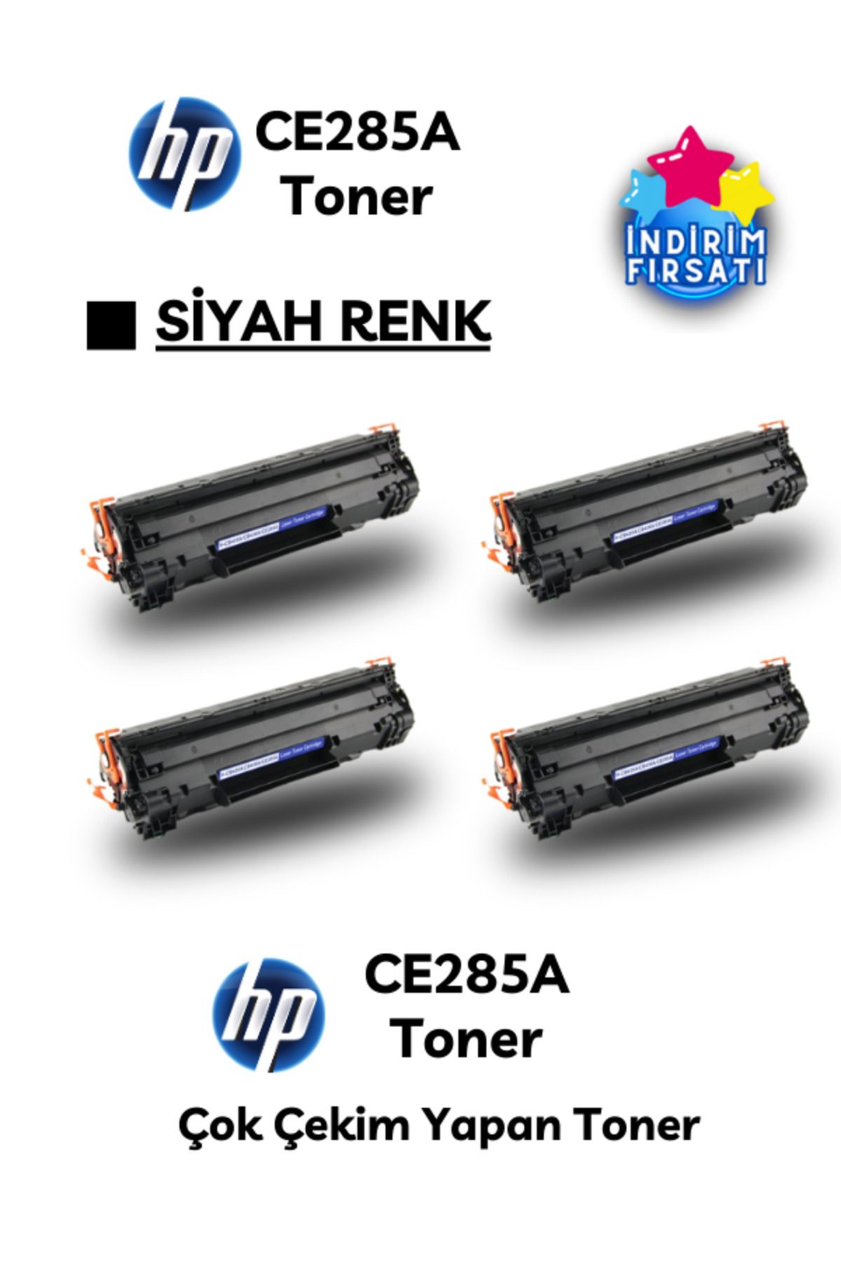 YEGGE 4 Adet HP 85a Muadil Toner - Yüksek Baskı Kapasiteli CE285a Toner - HP 285a Muadil Toner