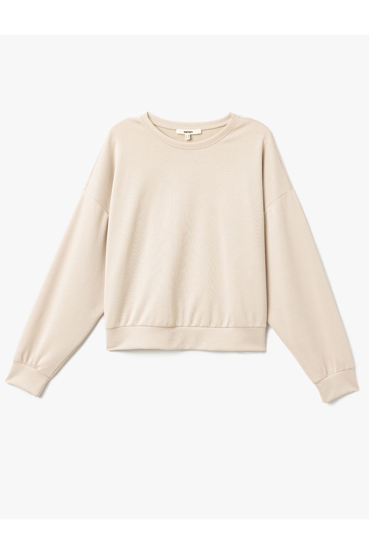 Koton Yeni Sezon Modal Kumaş Bisiklet Yaka Uzun Kollu Basic Sweatshirt