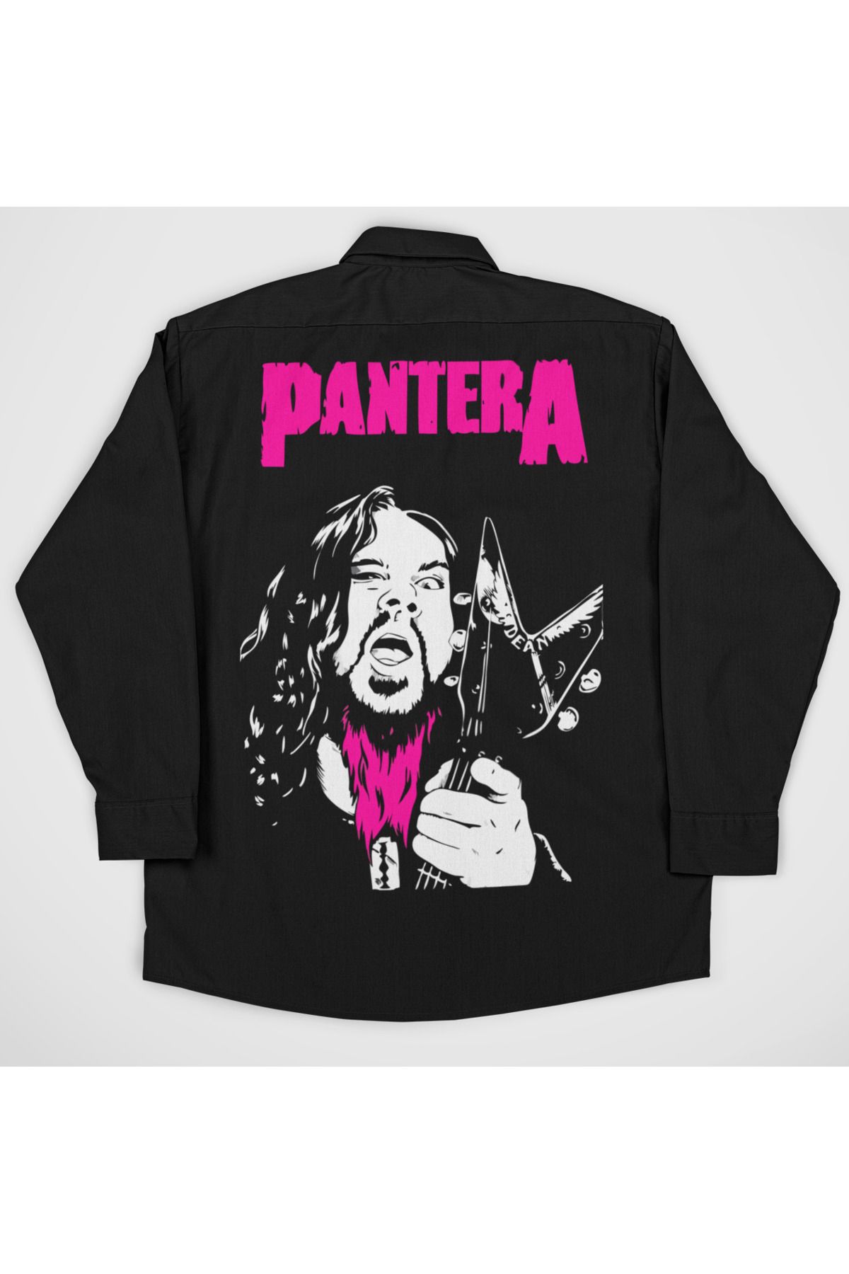 SEVBANO Pantera Müzik Grubu Baskılı Unisex Rock Metal Cepli Gömlek