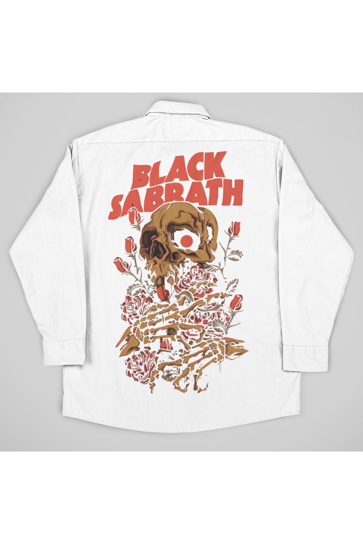 SEVBANO Black Sabbath Müzik Grubu Baskılı Unisex Rock Metal Cepli Gömlek