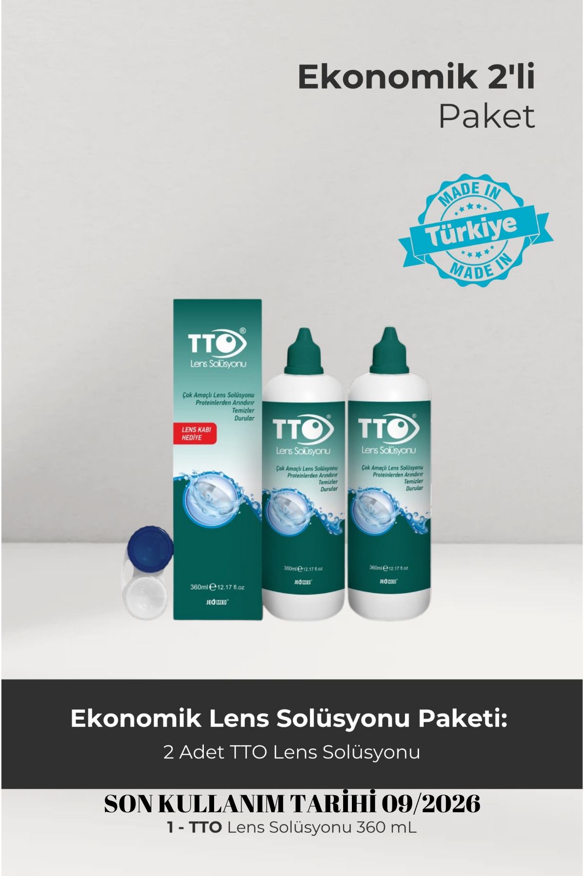 TTO LENS SOLÜSYONU 360 ML 2 ADET SON KULLANIM TARİHİ 9/2026